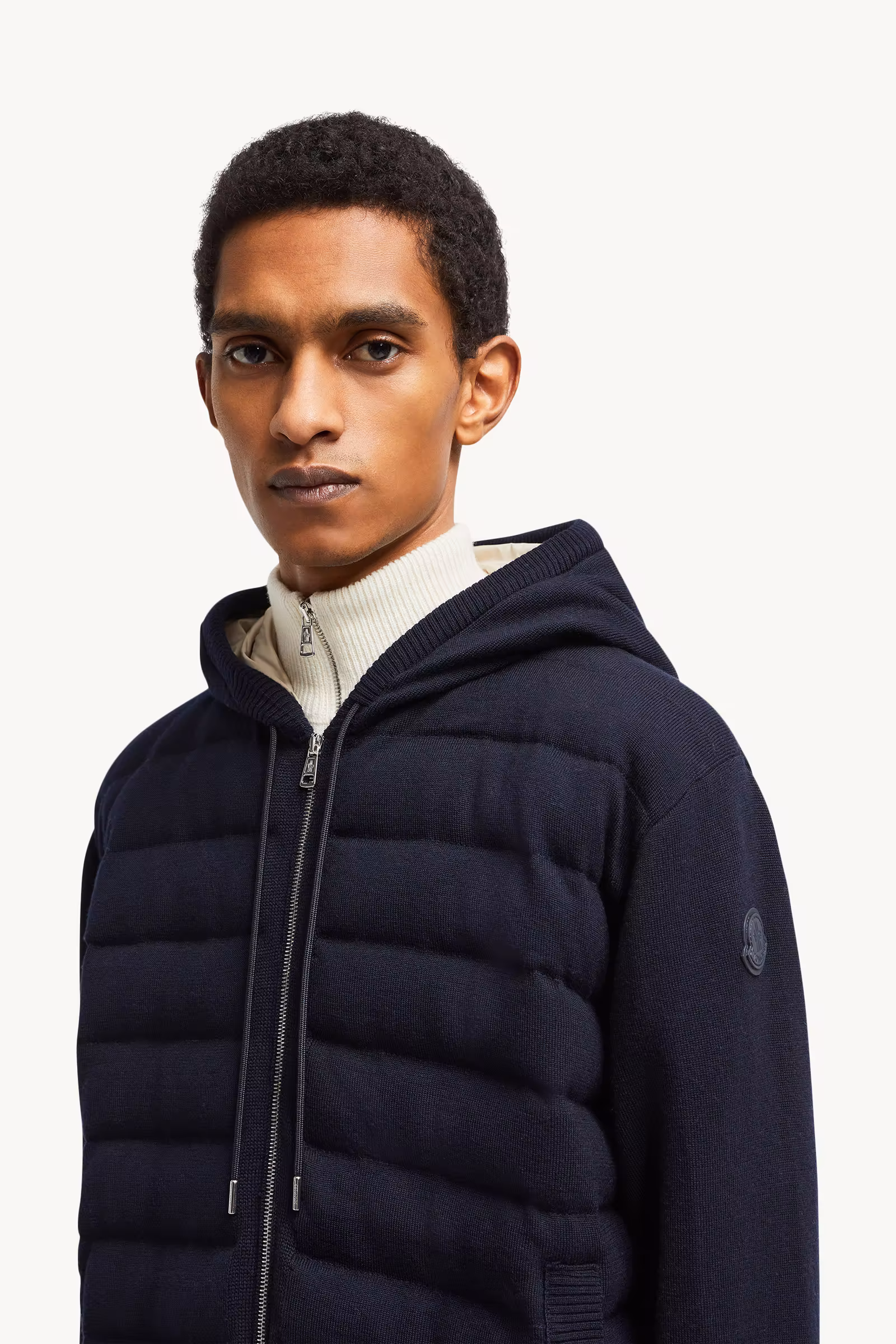 Padded Wool Zip-up hoodie