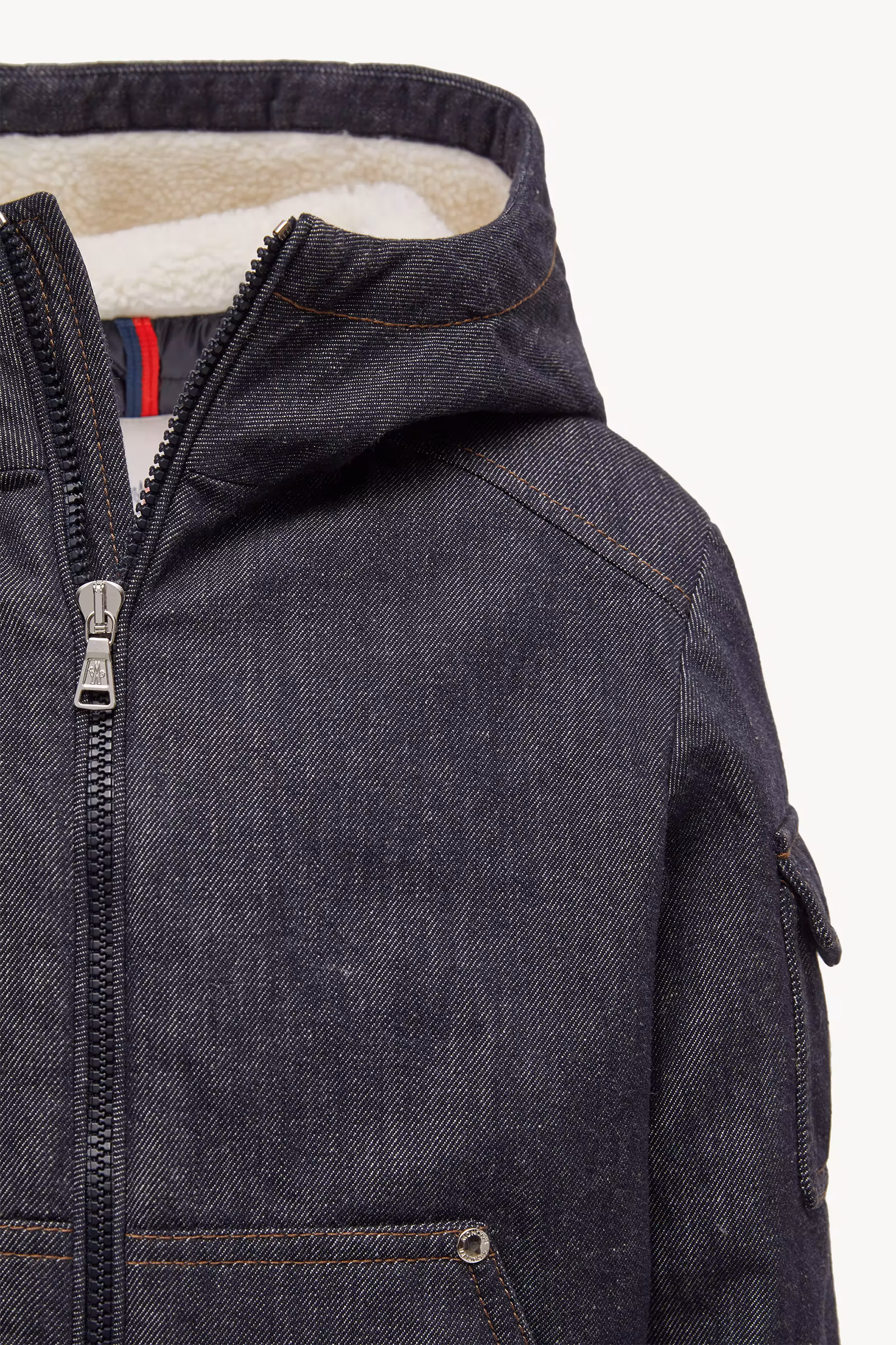 Nicolau Denim Hooded Down Jacket