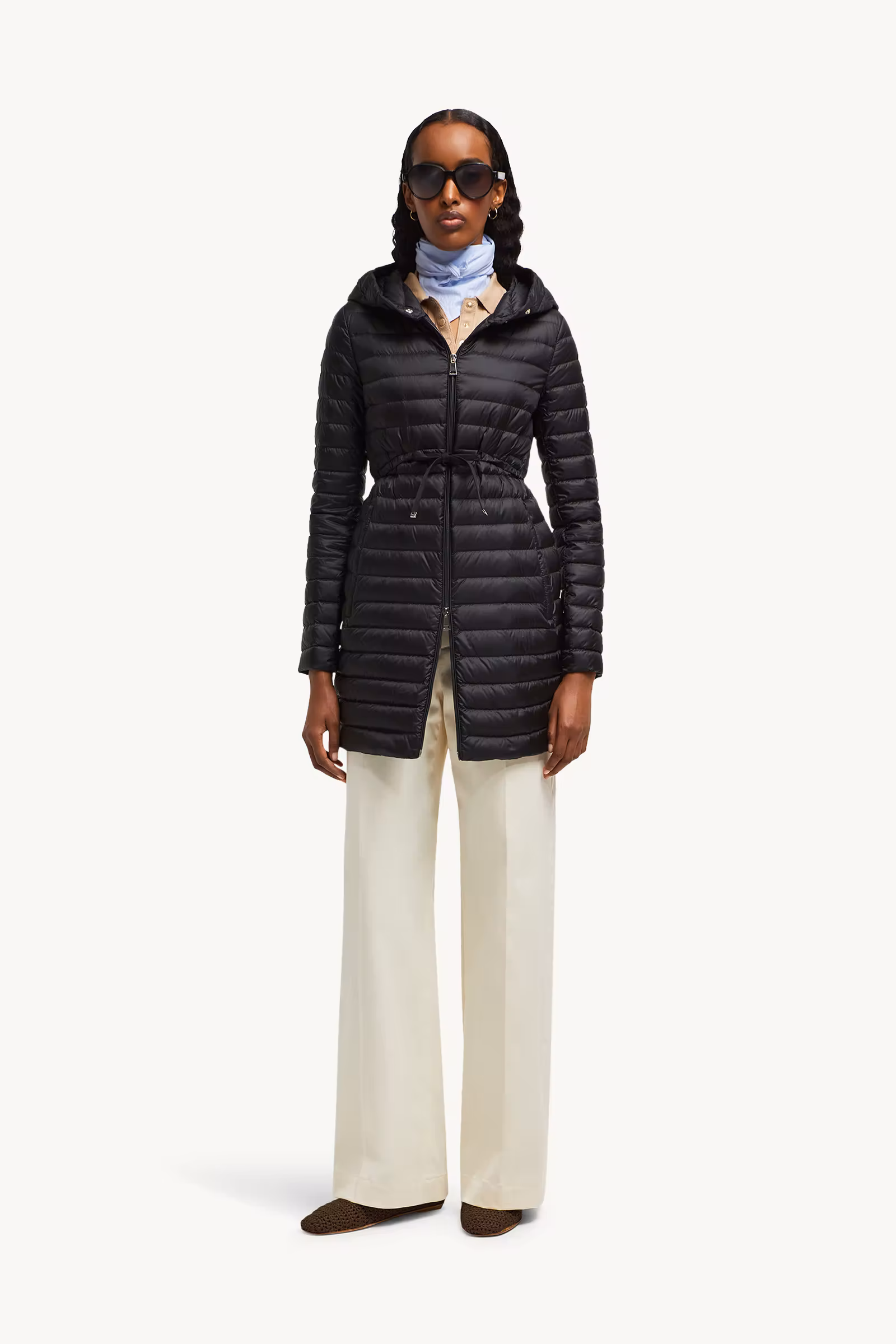 Barbel Hooded Fit & Flare Long Down Jacket