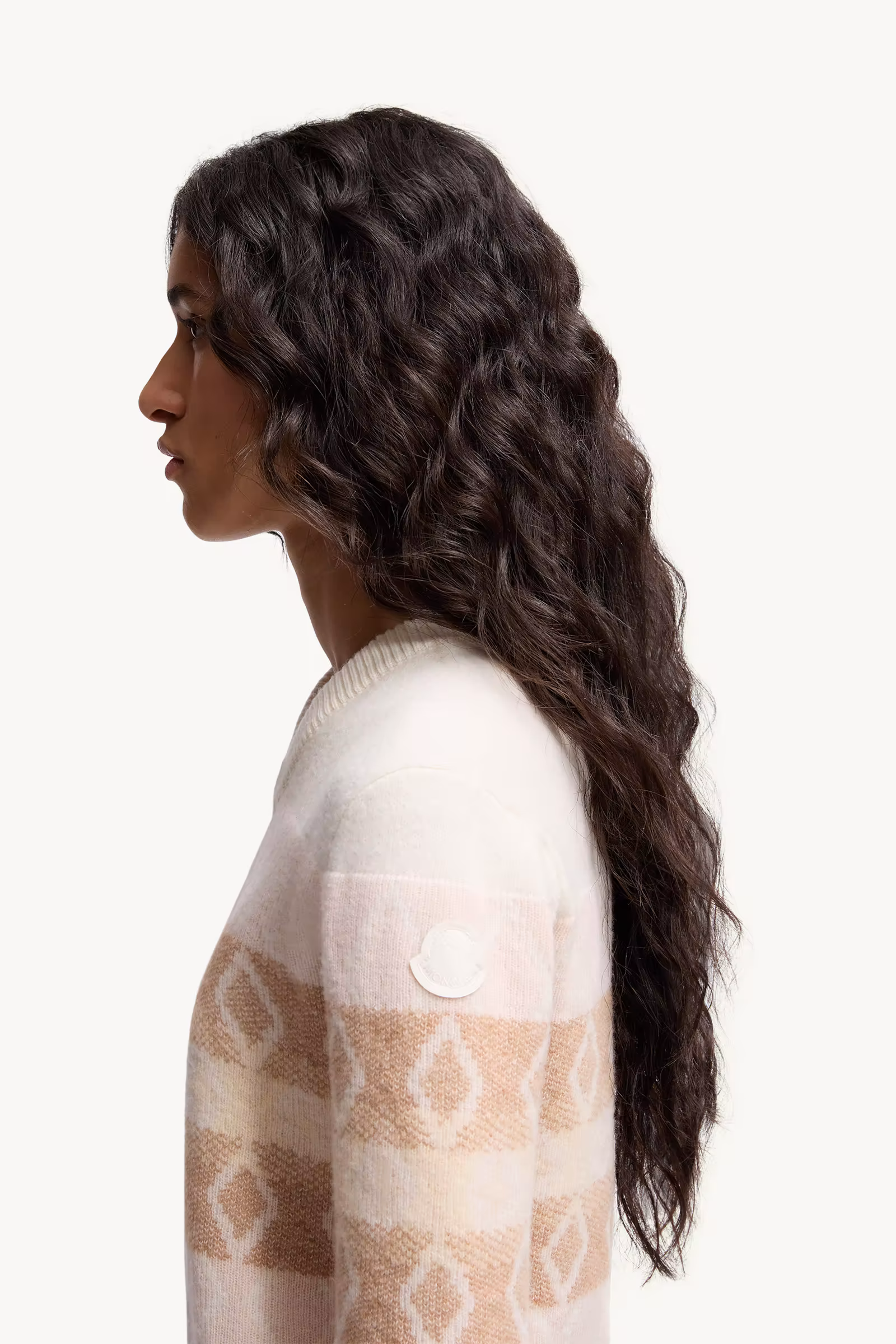 Wool Jacquard V-Neck Sweater