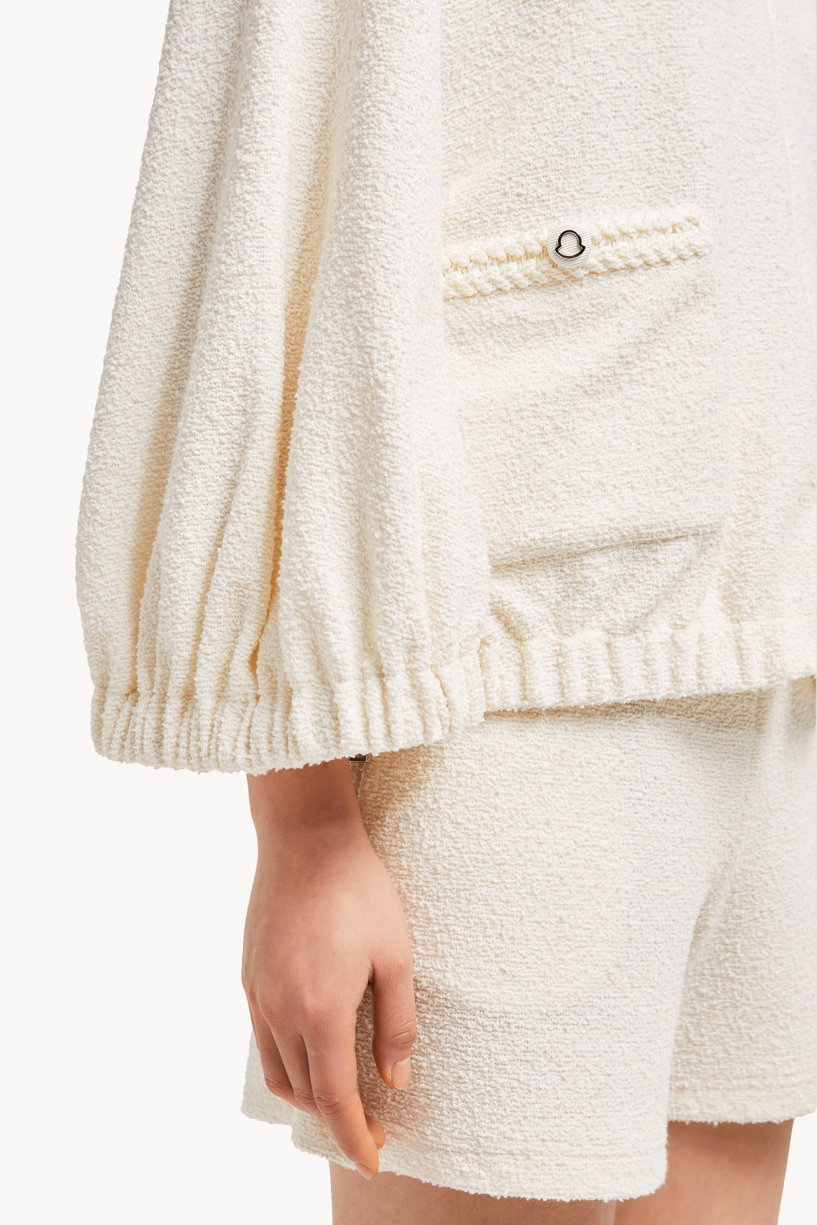 2-in-1 Bouclé Zip-Up Cardigan