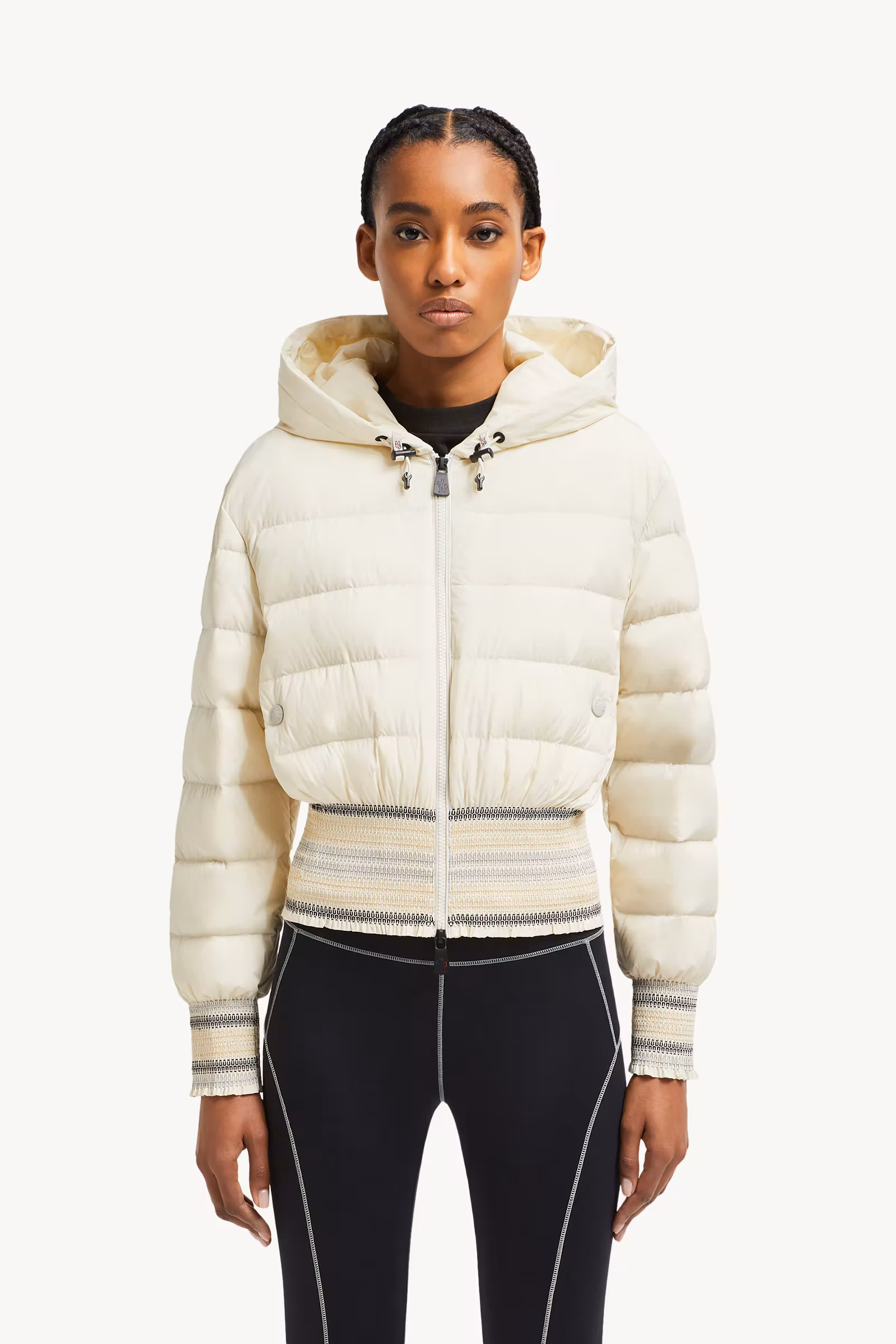 Jeypore Embroidered Hooded Short Down Jacket