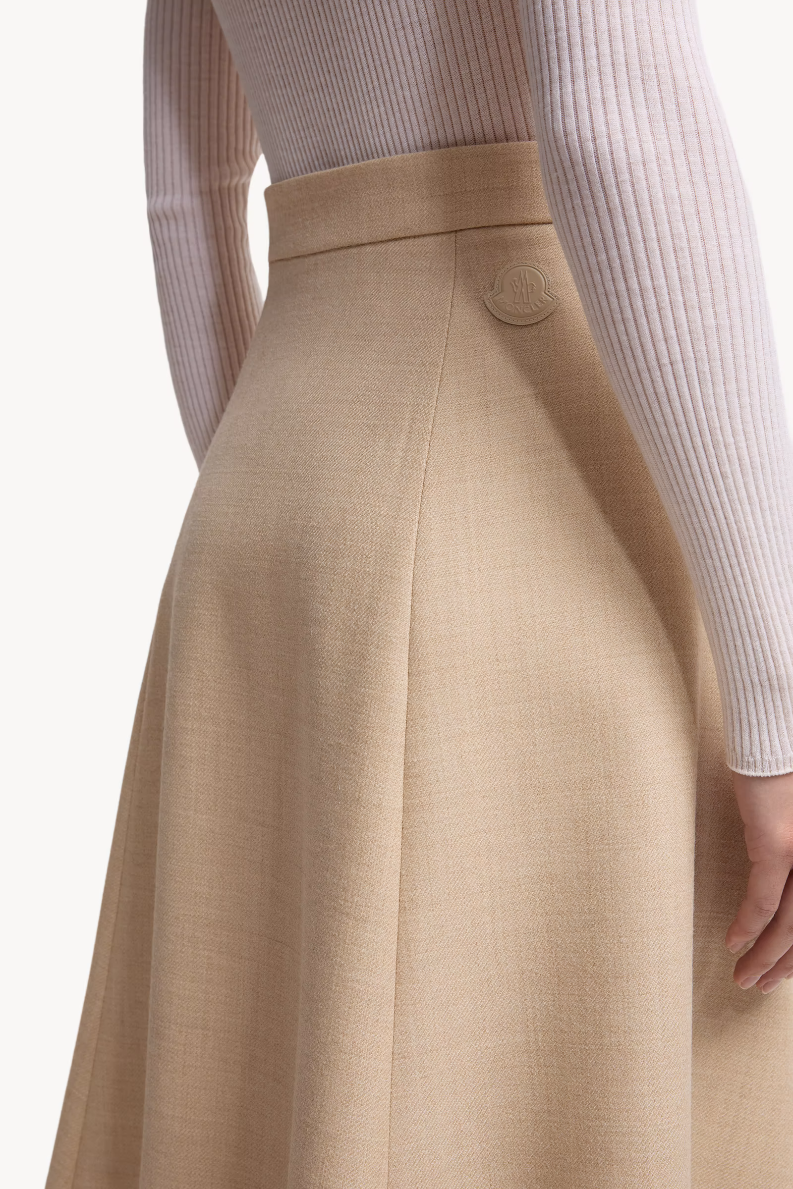 Mouliné Wool Midi Skirt