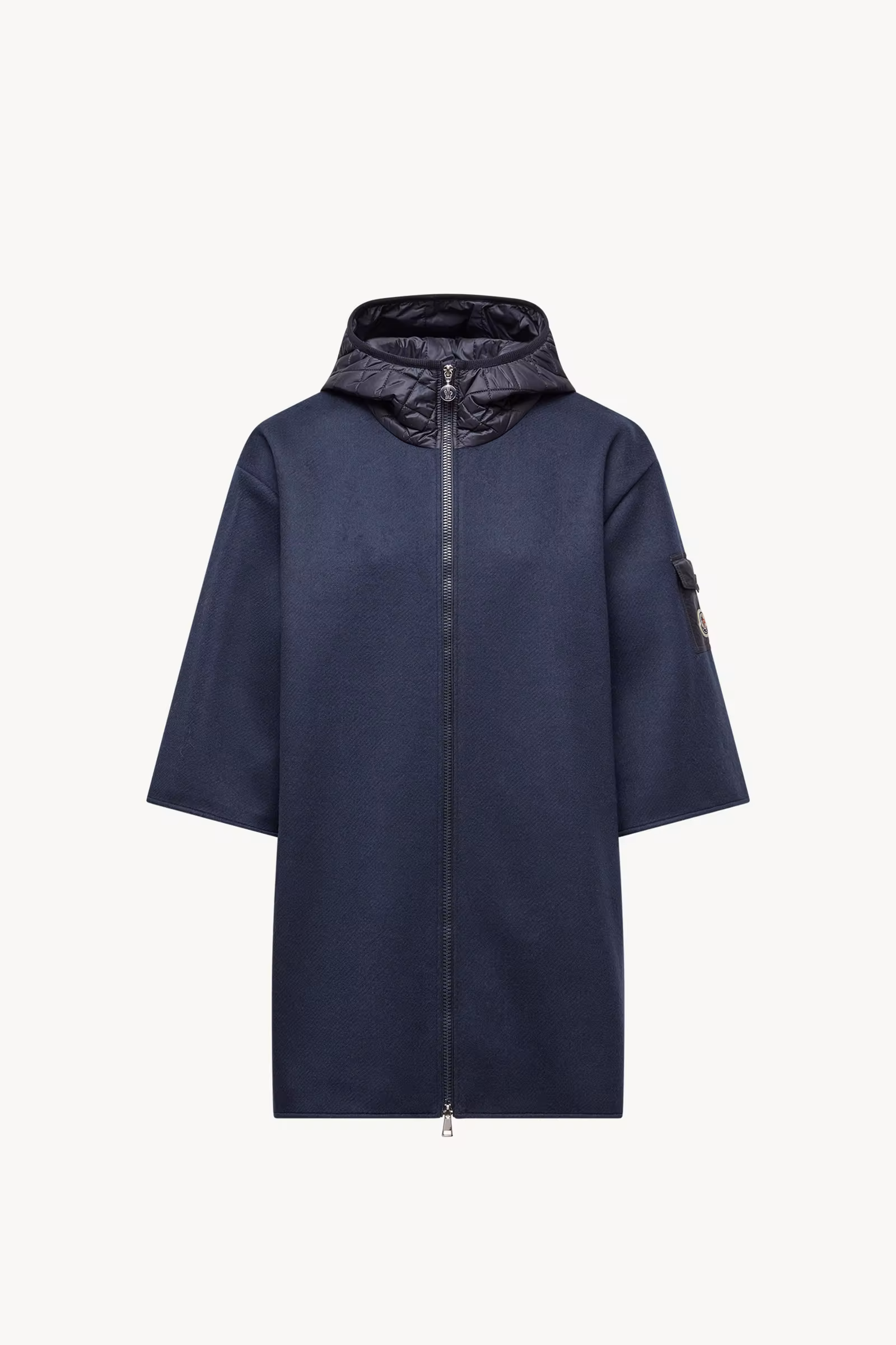 Wool Hooded Zip-Up Cape