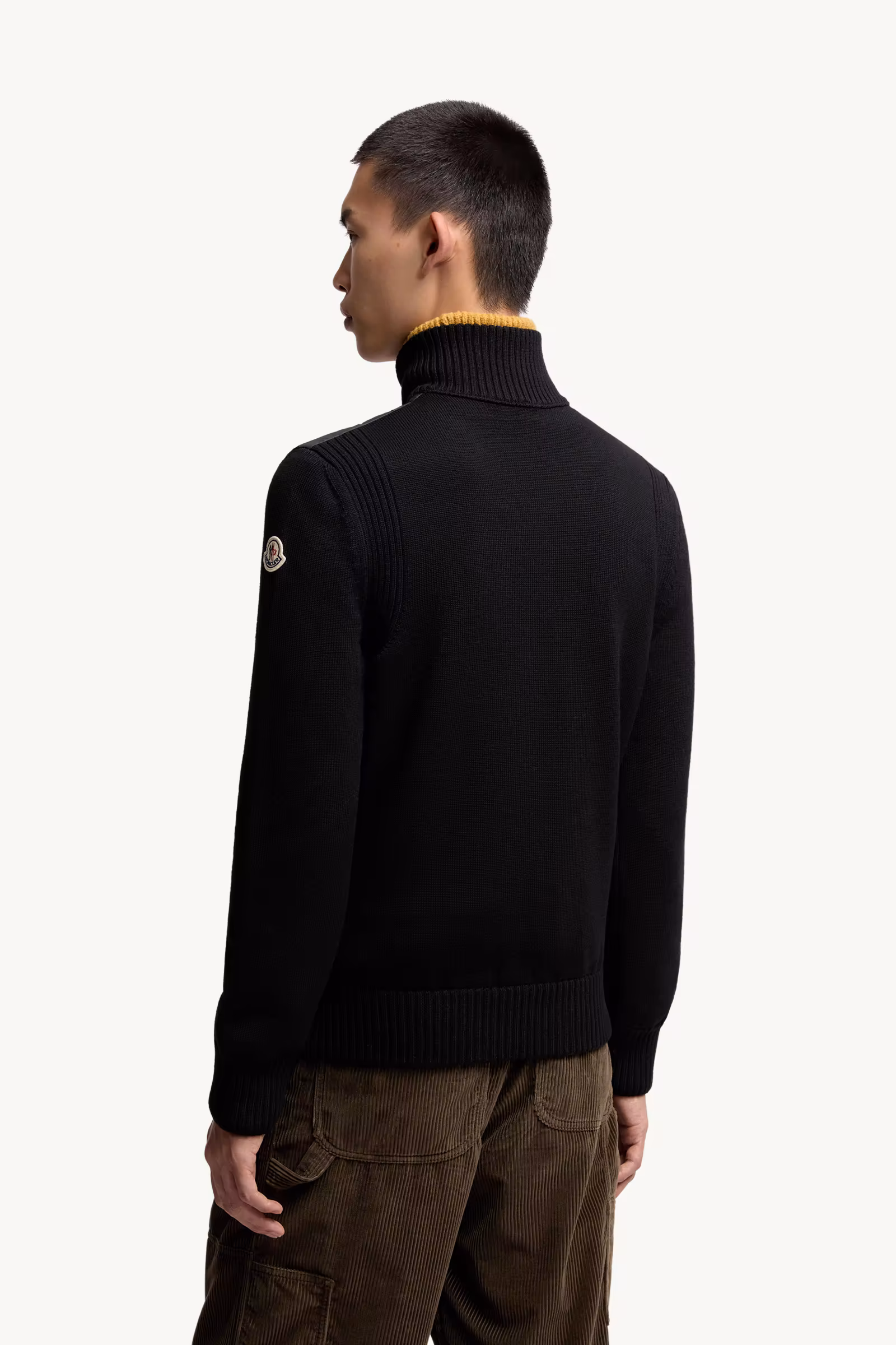 Padded Wool Zip-Up Cardigan