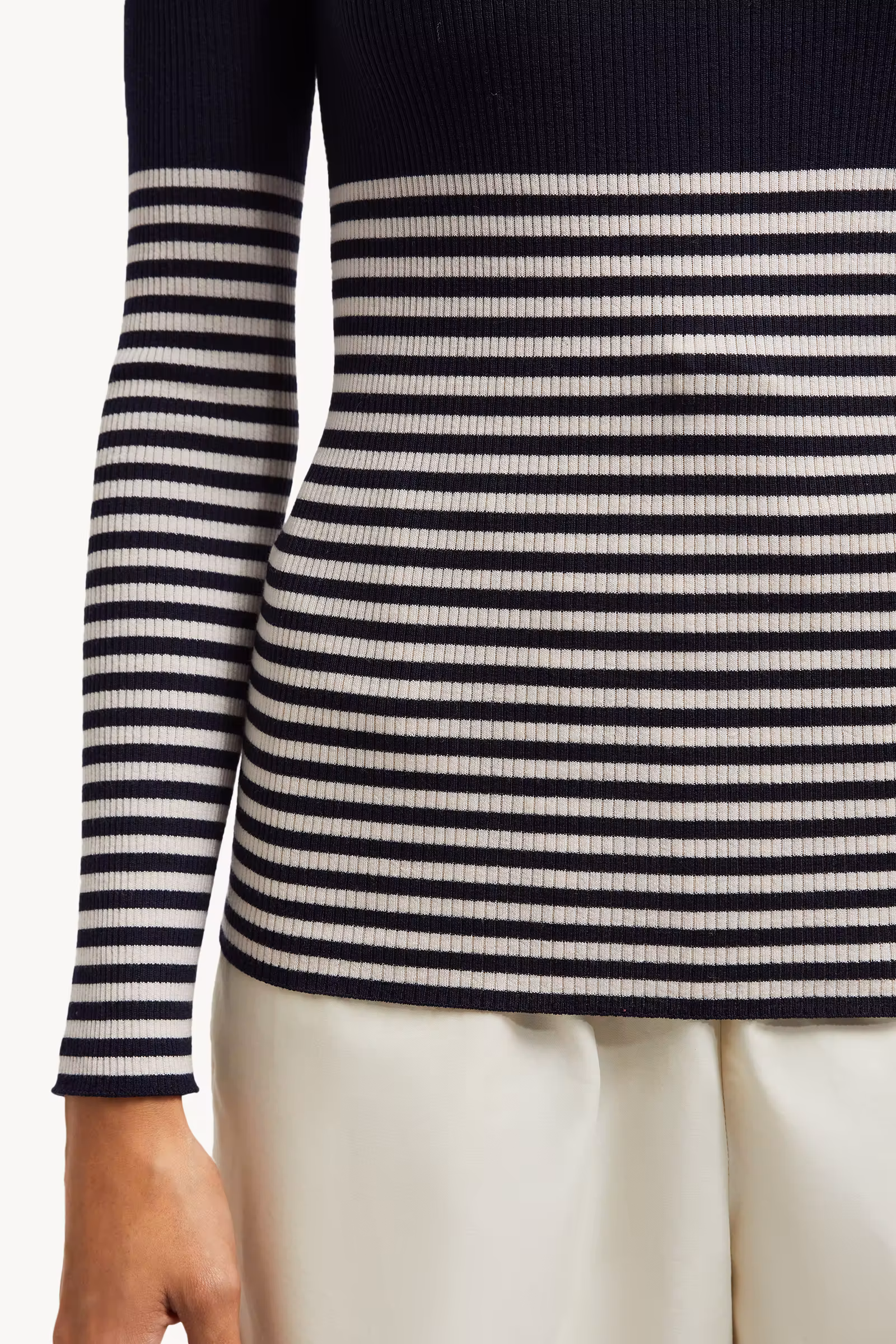 Striped Wool Turtleneck Sweater