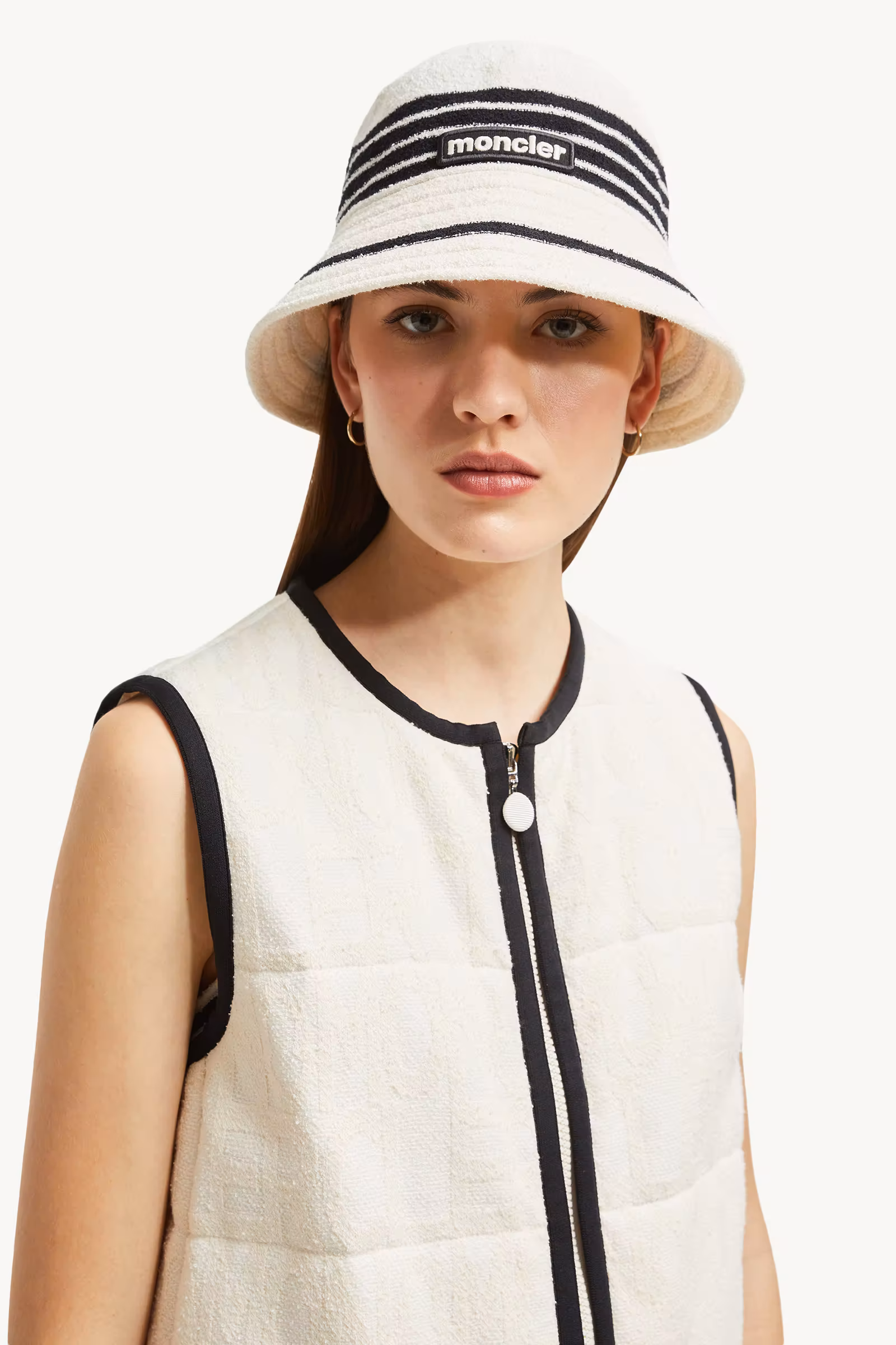 Striped Terry Cloth Bucket Hat