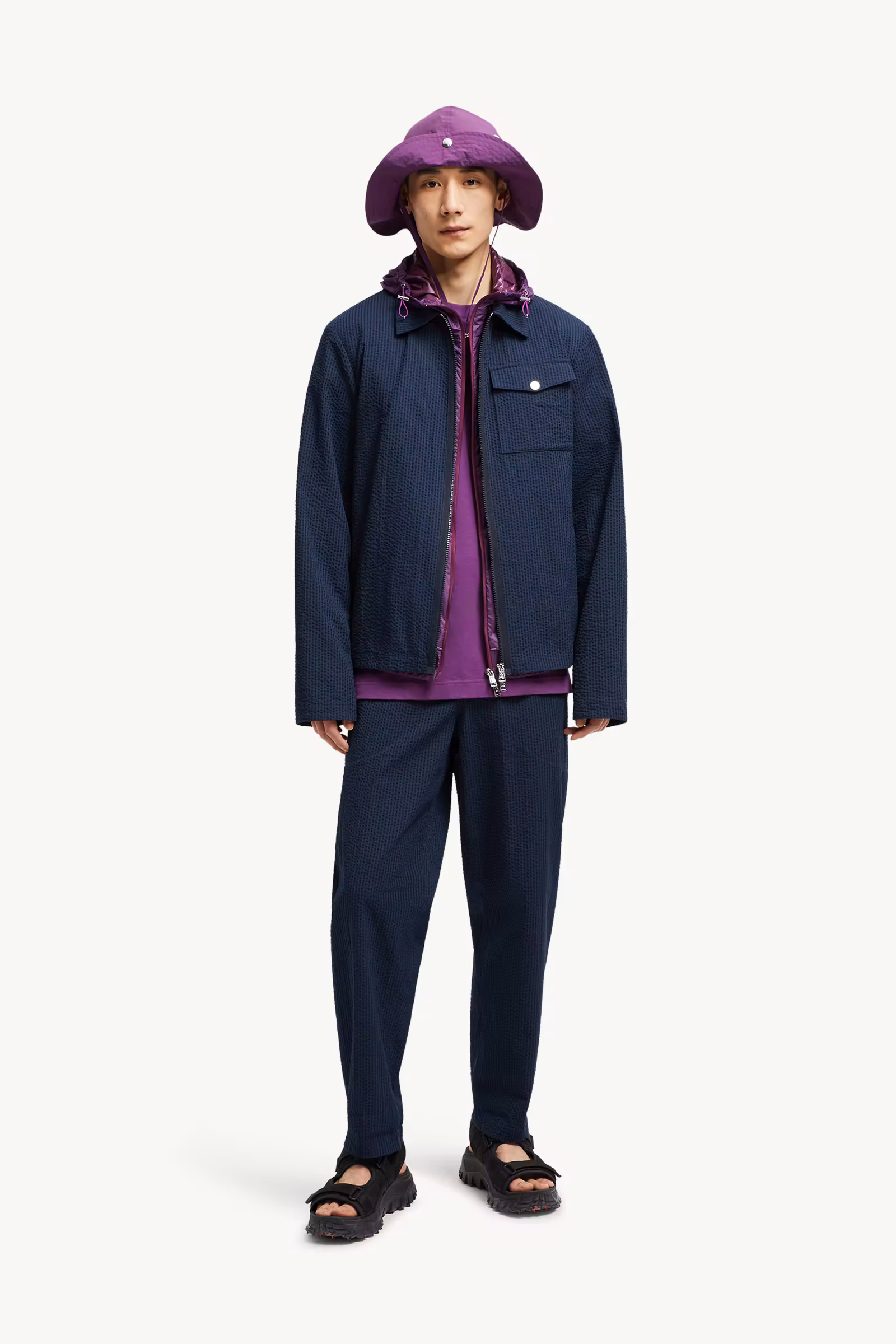 Belted Seersucker Pants