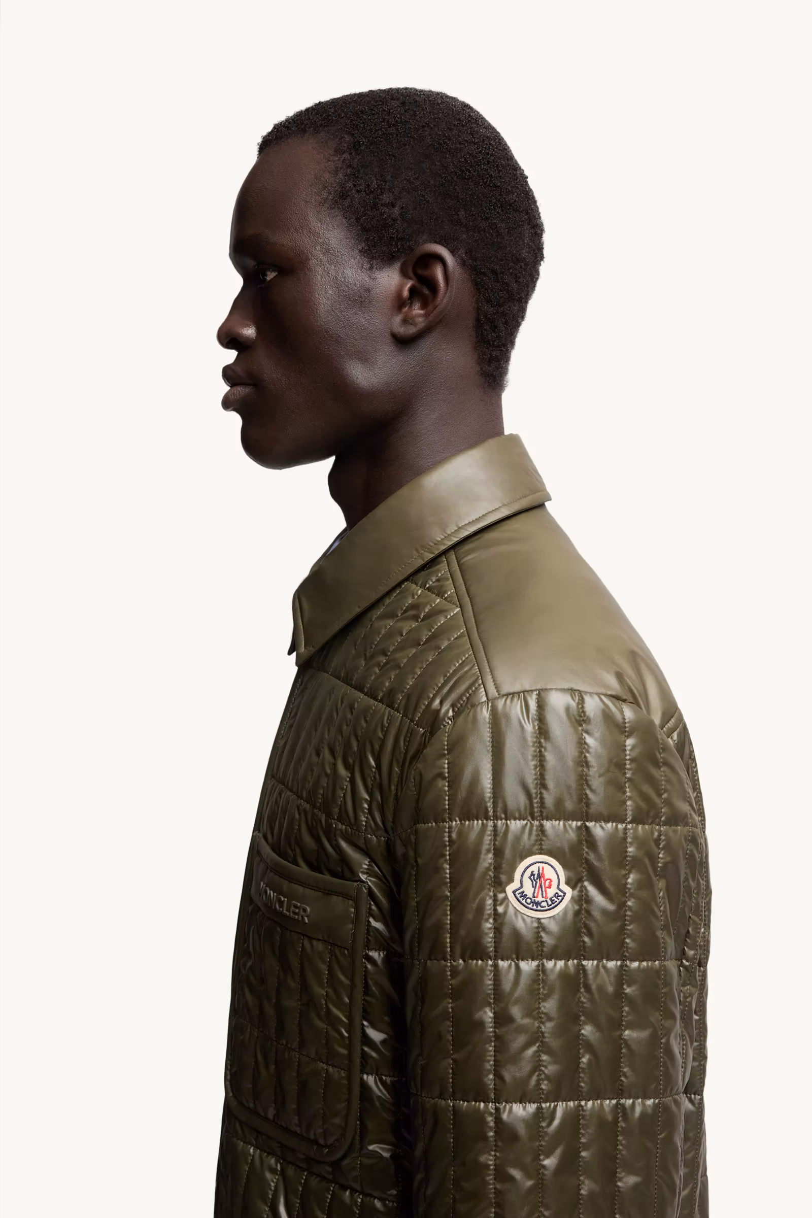 Madiere Vertical-Quilted Padded Shirt Jacket
