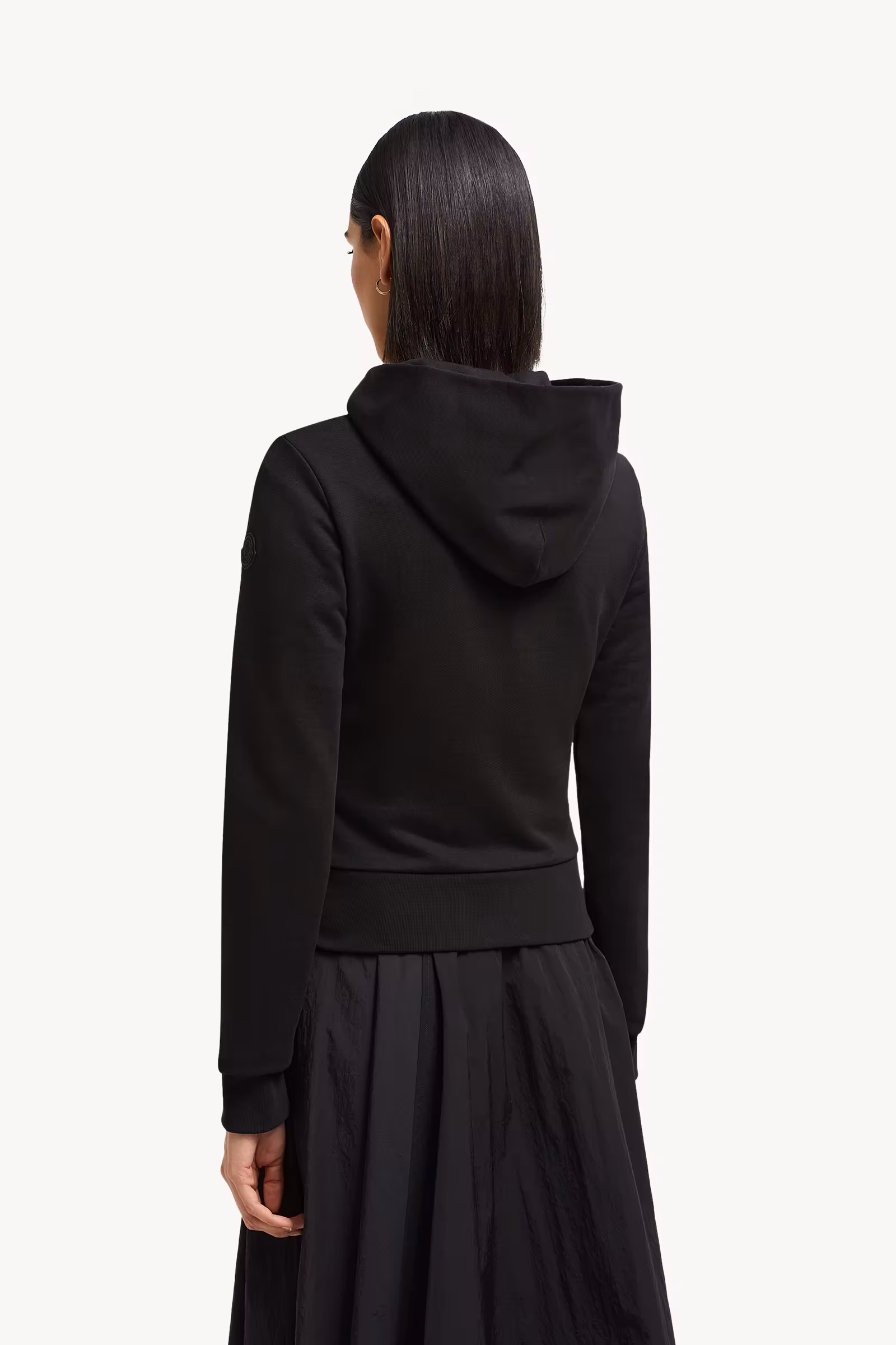 Padded Diagonal-Quilted Cotton Zip-Up Hoodie