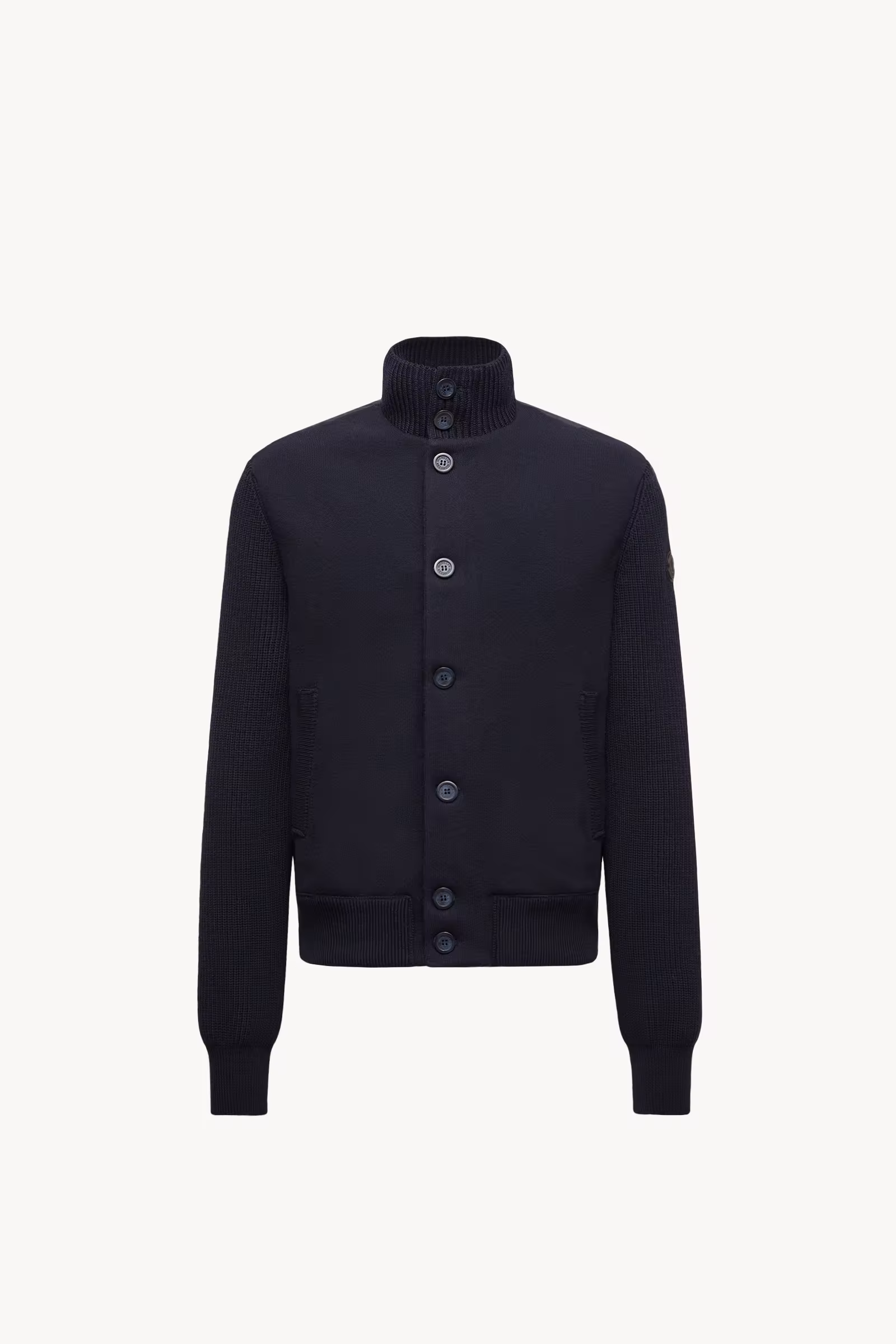 Padded Wool Zip-up Cardigan