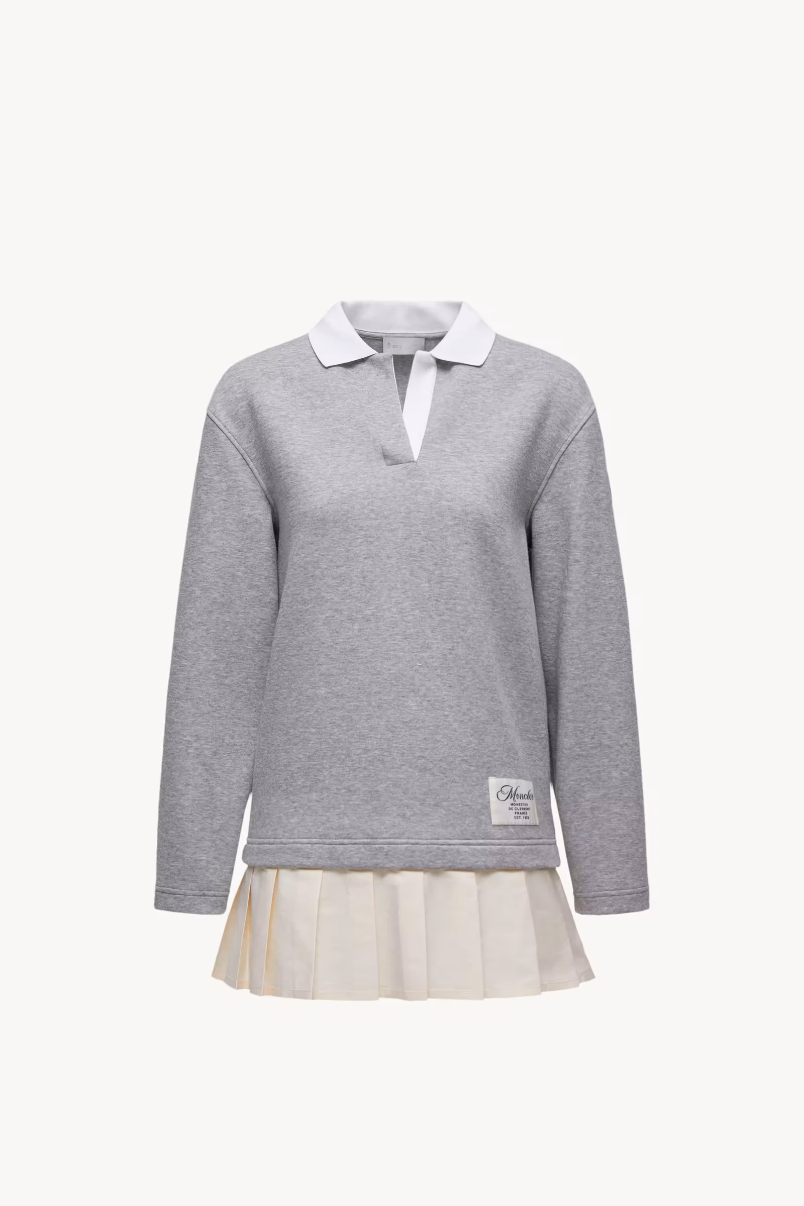 Pleated Cotton Blend Polo Dress