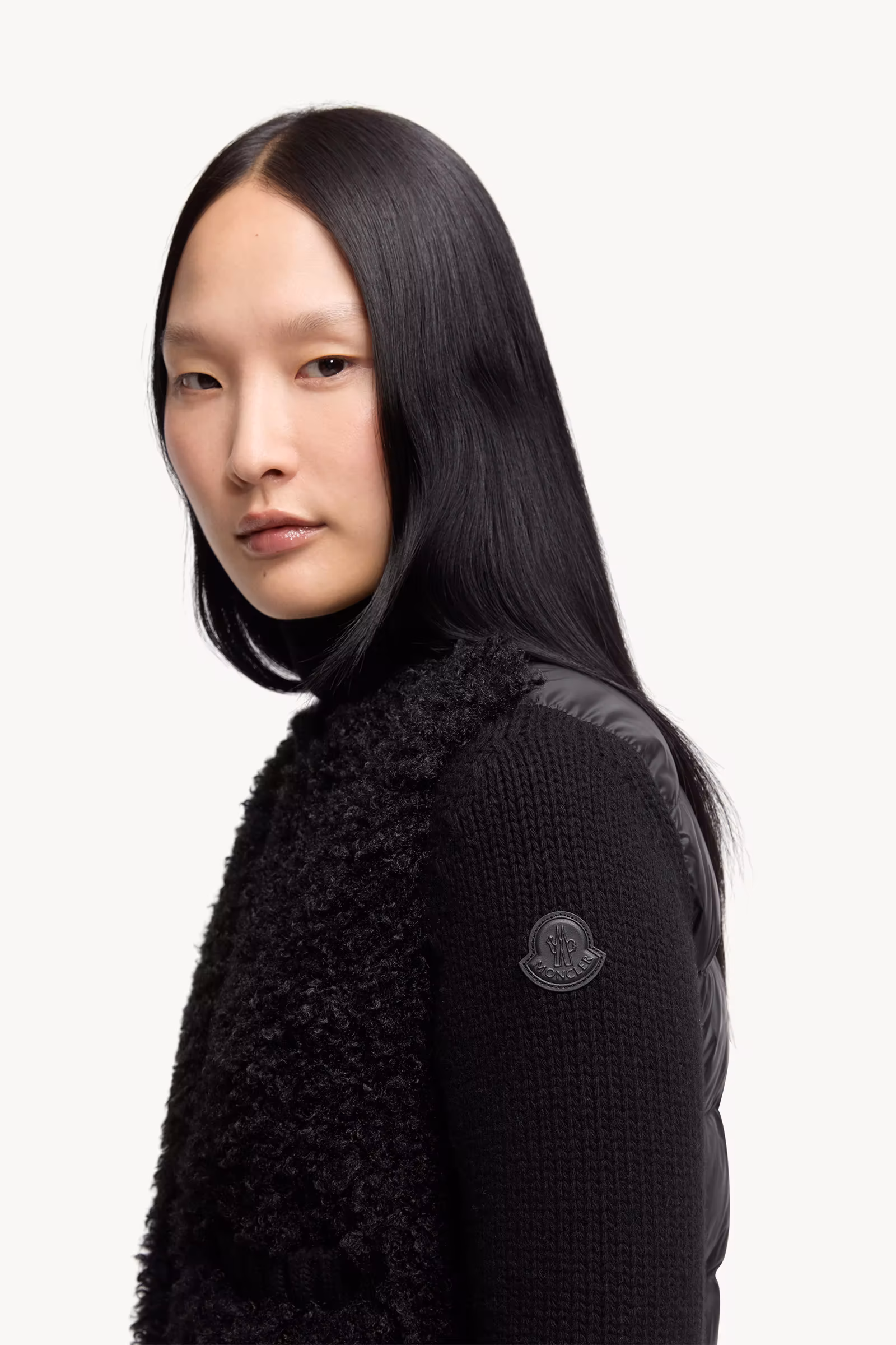 Padded Wool & Teddy Cardigan