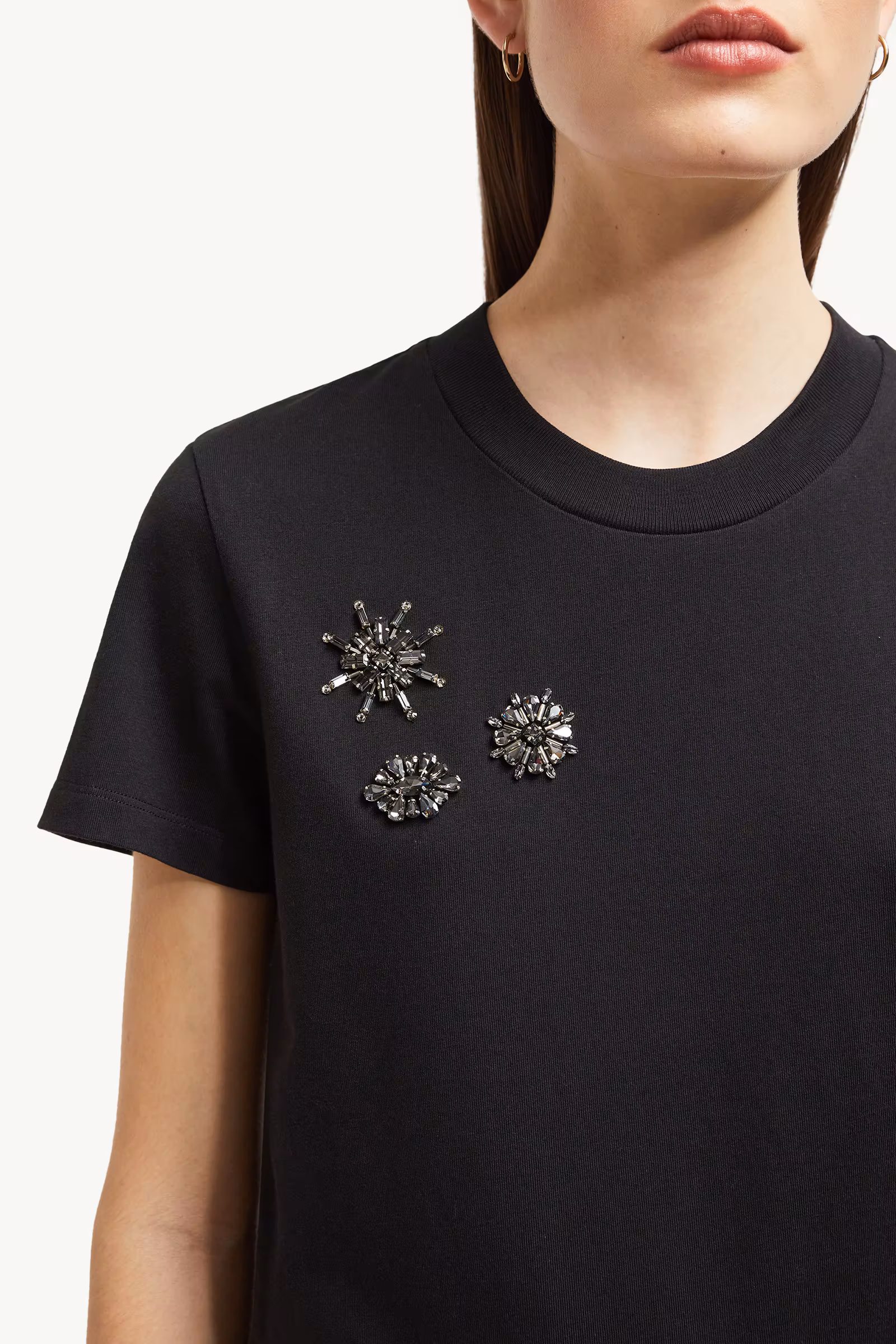 Crystal Flowers Cotton T-Shirt