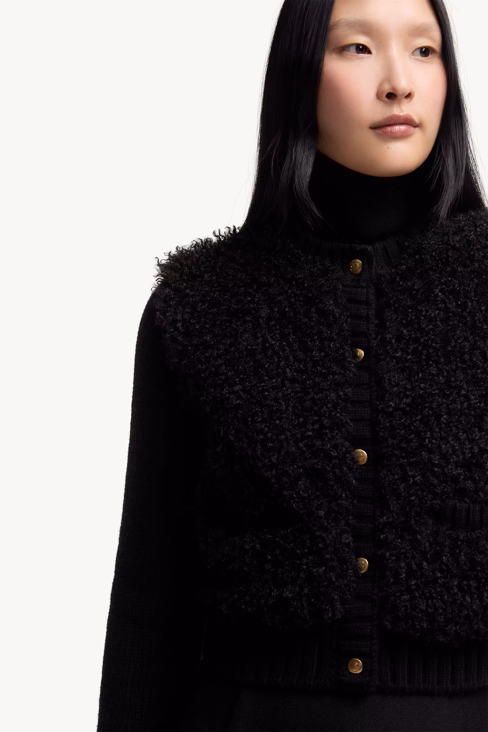 Padded Wool & Teddy Cardigan