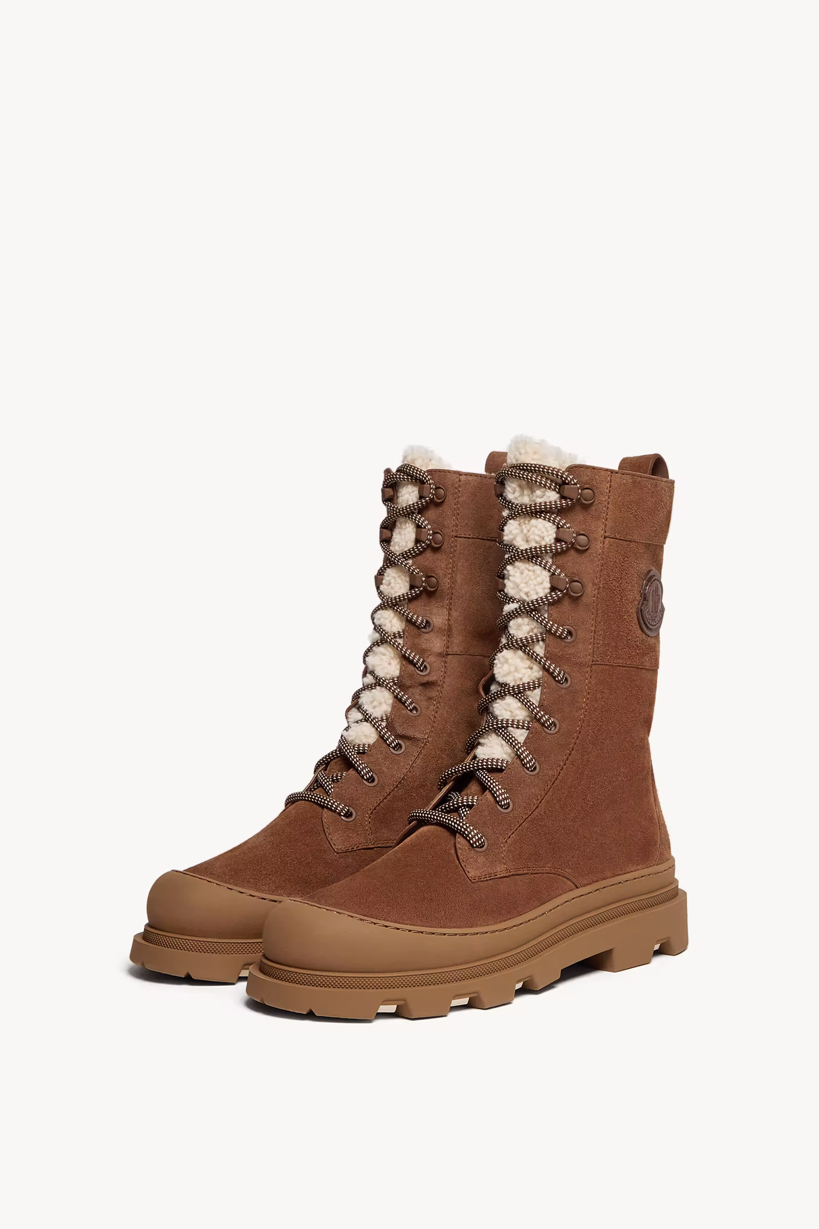 Vera High Suede & Shearling Lace-Up Boots