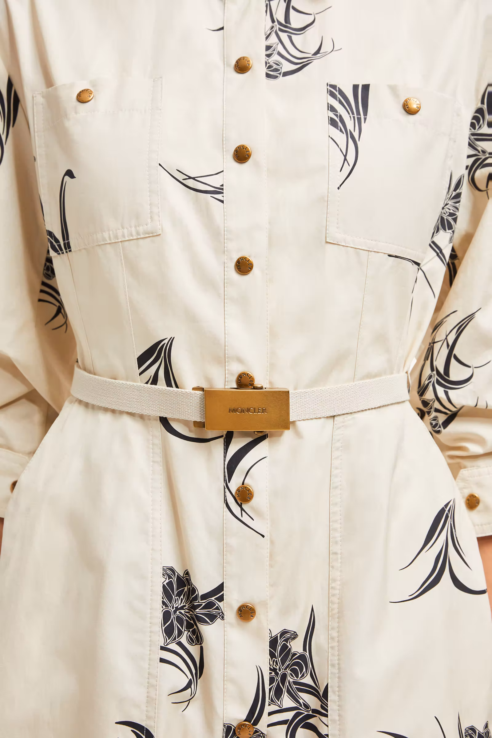 Floral Print Cotton Shirt Dress