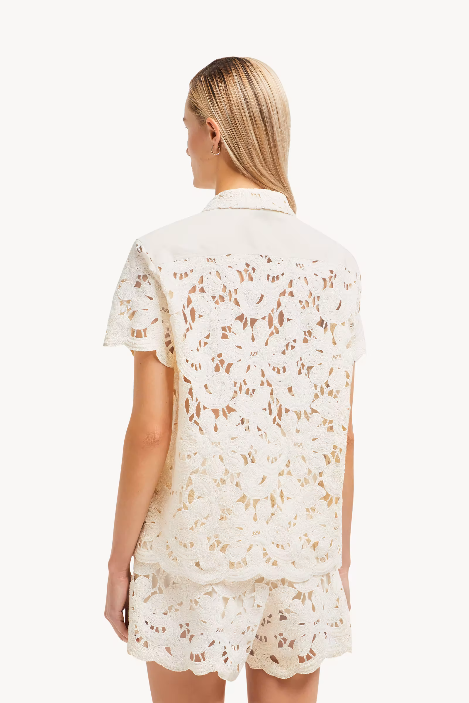 Floral Macramé Short Sleeve Shirt