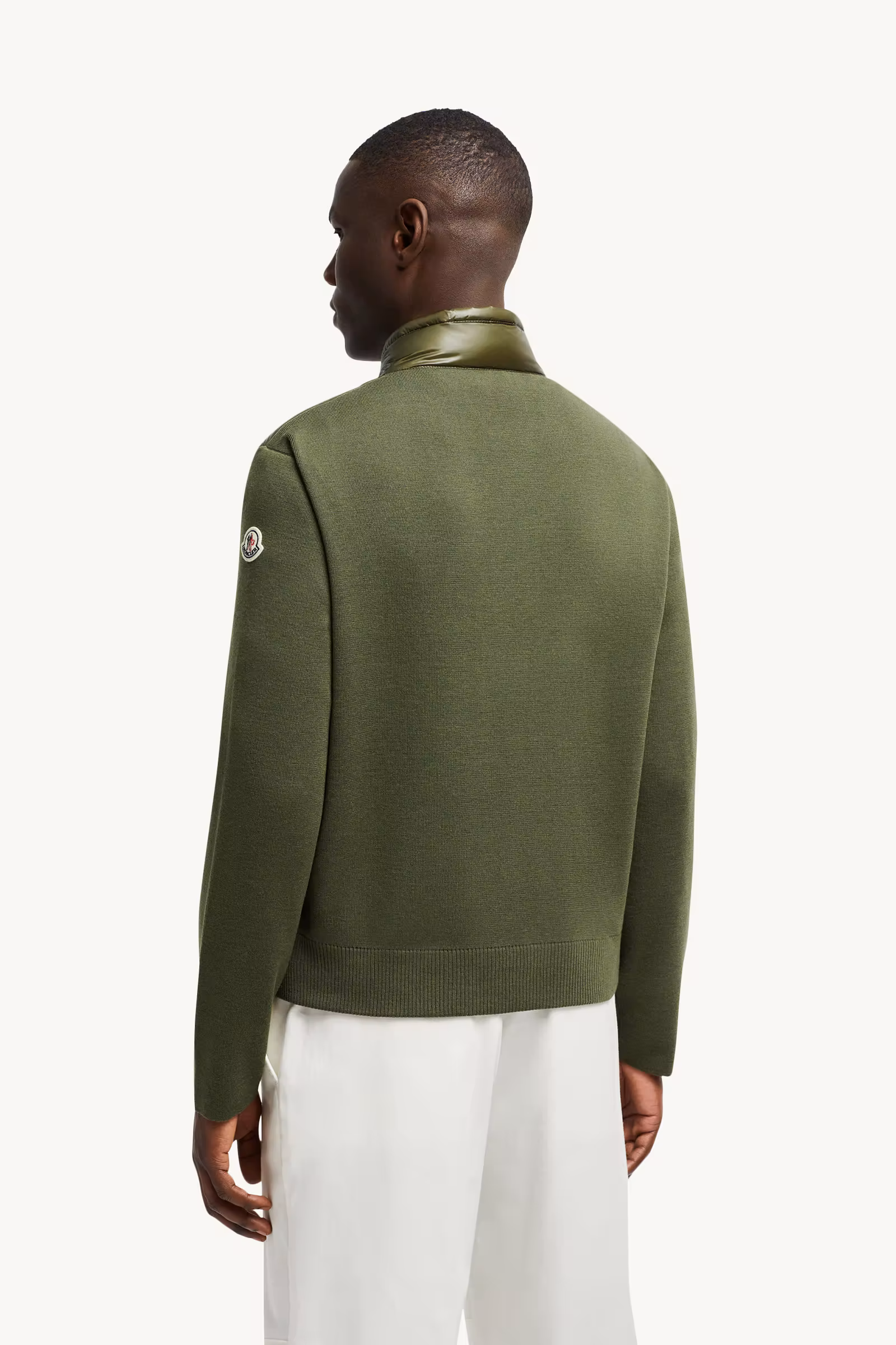 Padded Wool Zip-Up Cardigan