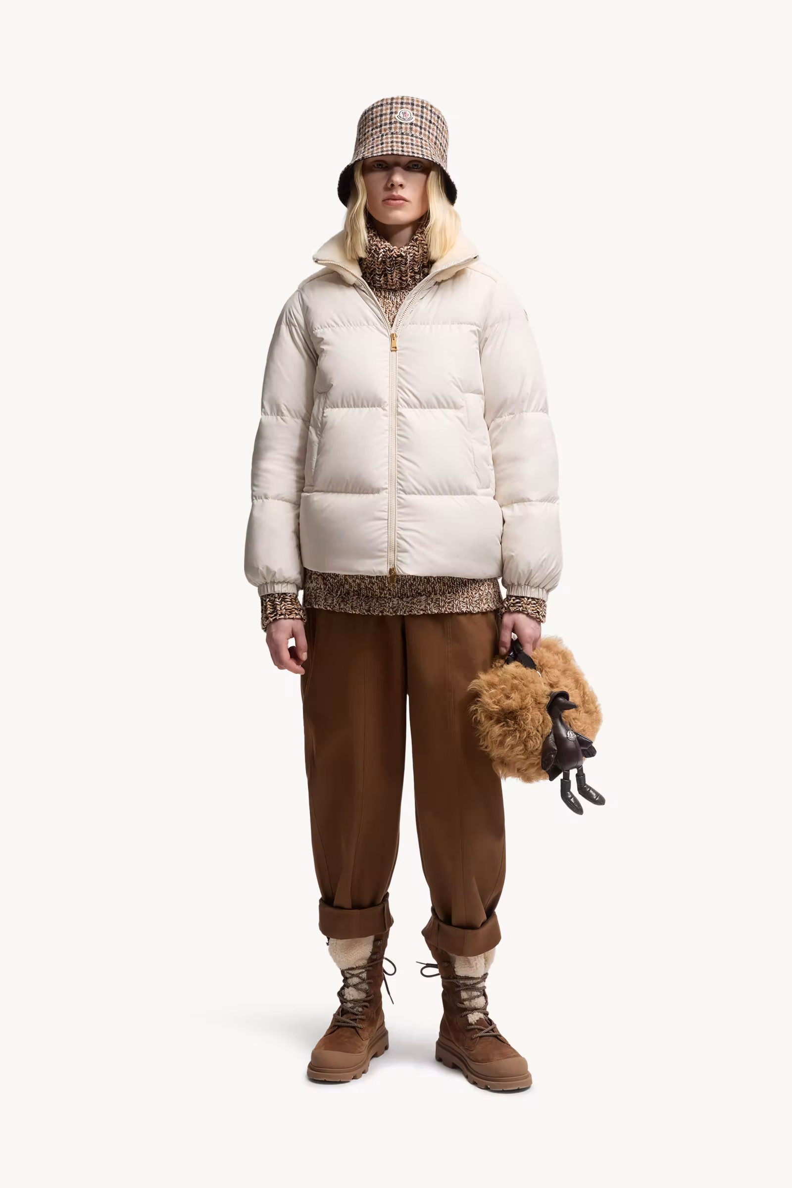 Esnaie Teddy-Trimmed Short Down Jaket