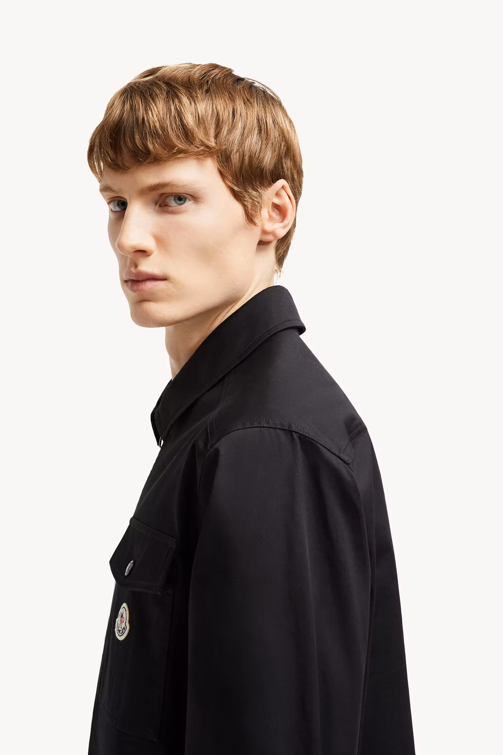 Cotton Gabardine Zip-Up Shirt Jacket