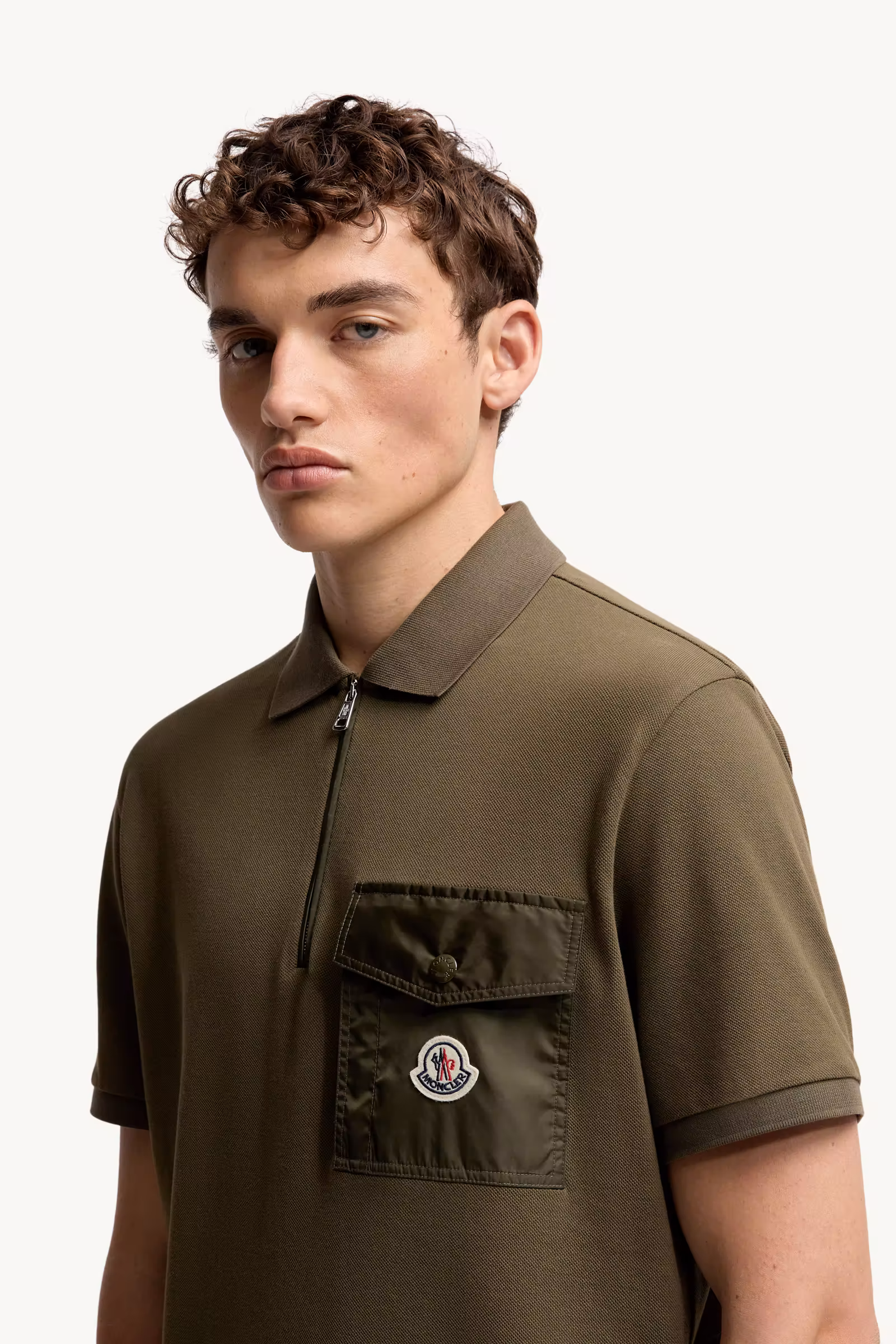 Cotton Piquet Polo Shirt with Pocket