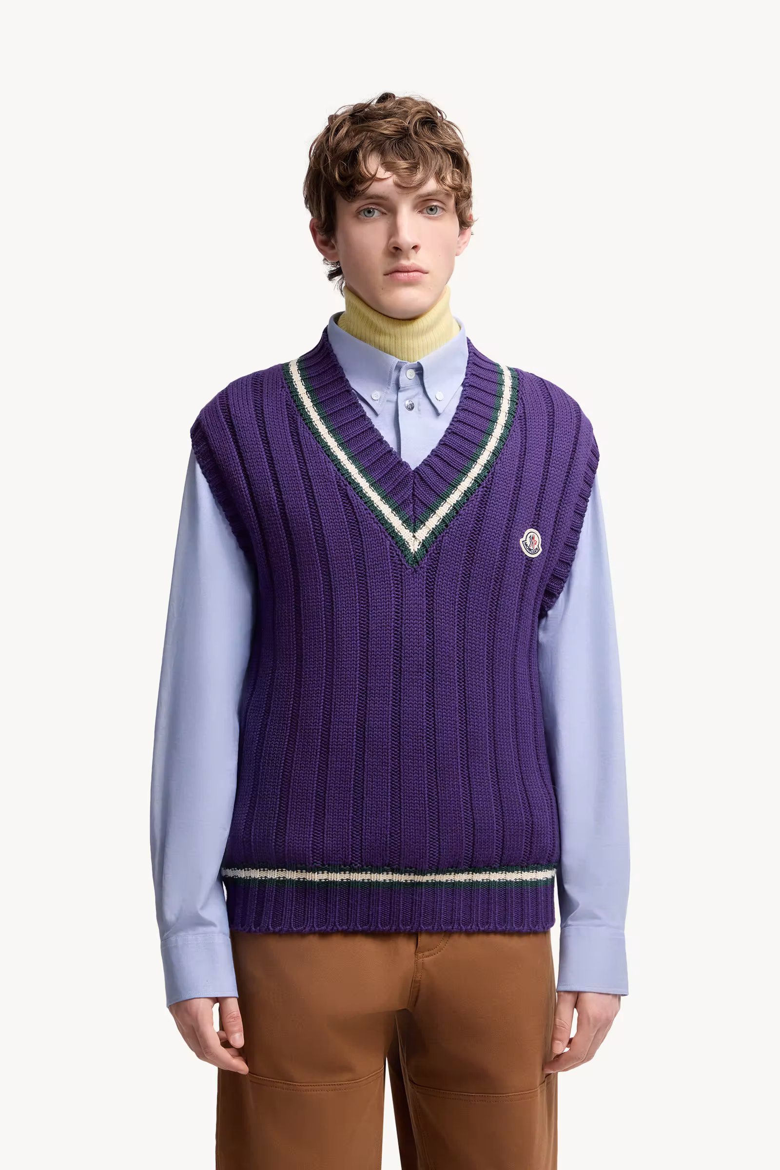 Wool & Cotton V-Neck Vest