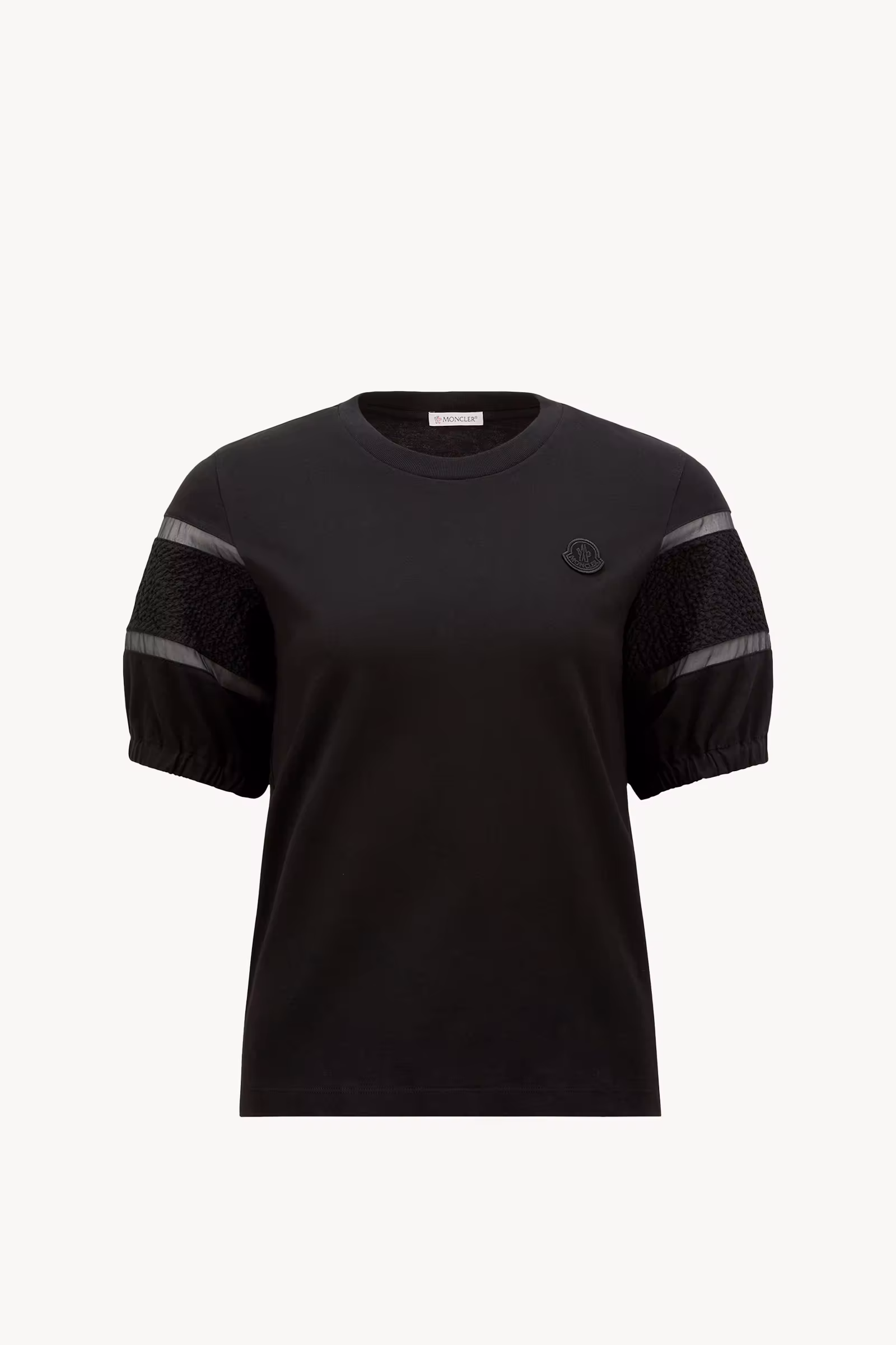 Silk Trim Cotton T-Shirt