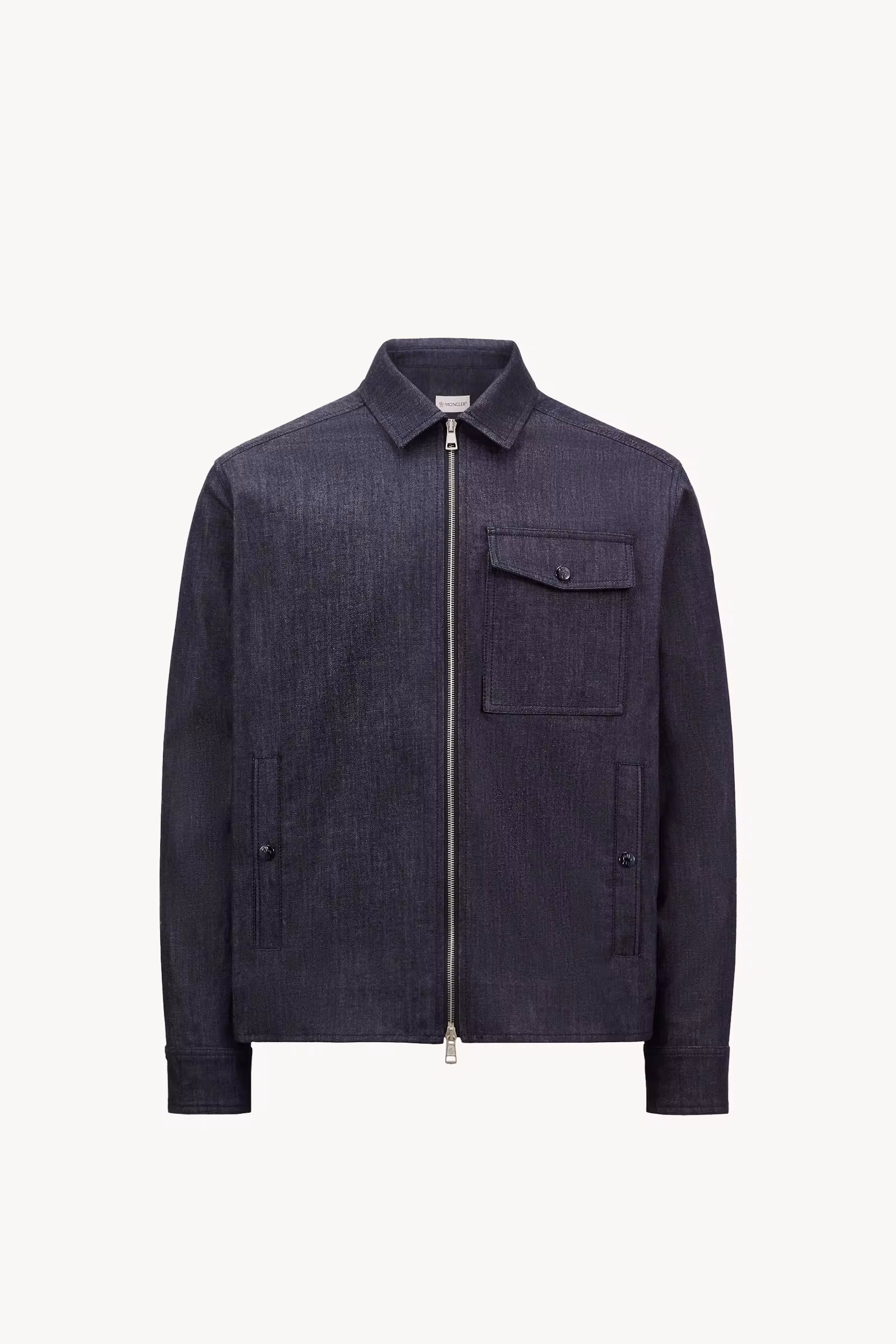 Denim Long Sleeve Zip-Up Shirt