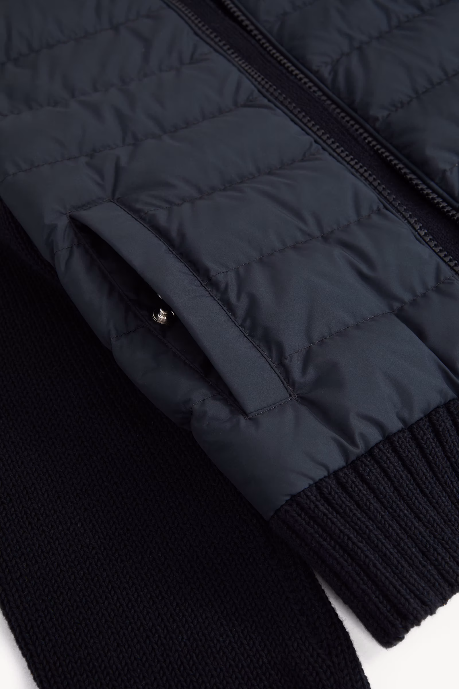 Padded Cotton Zip-Up Cardigan