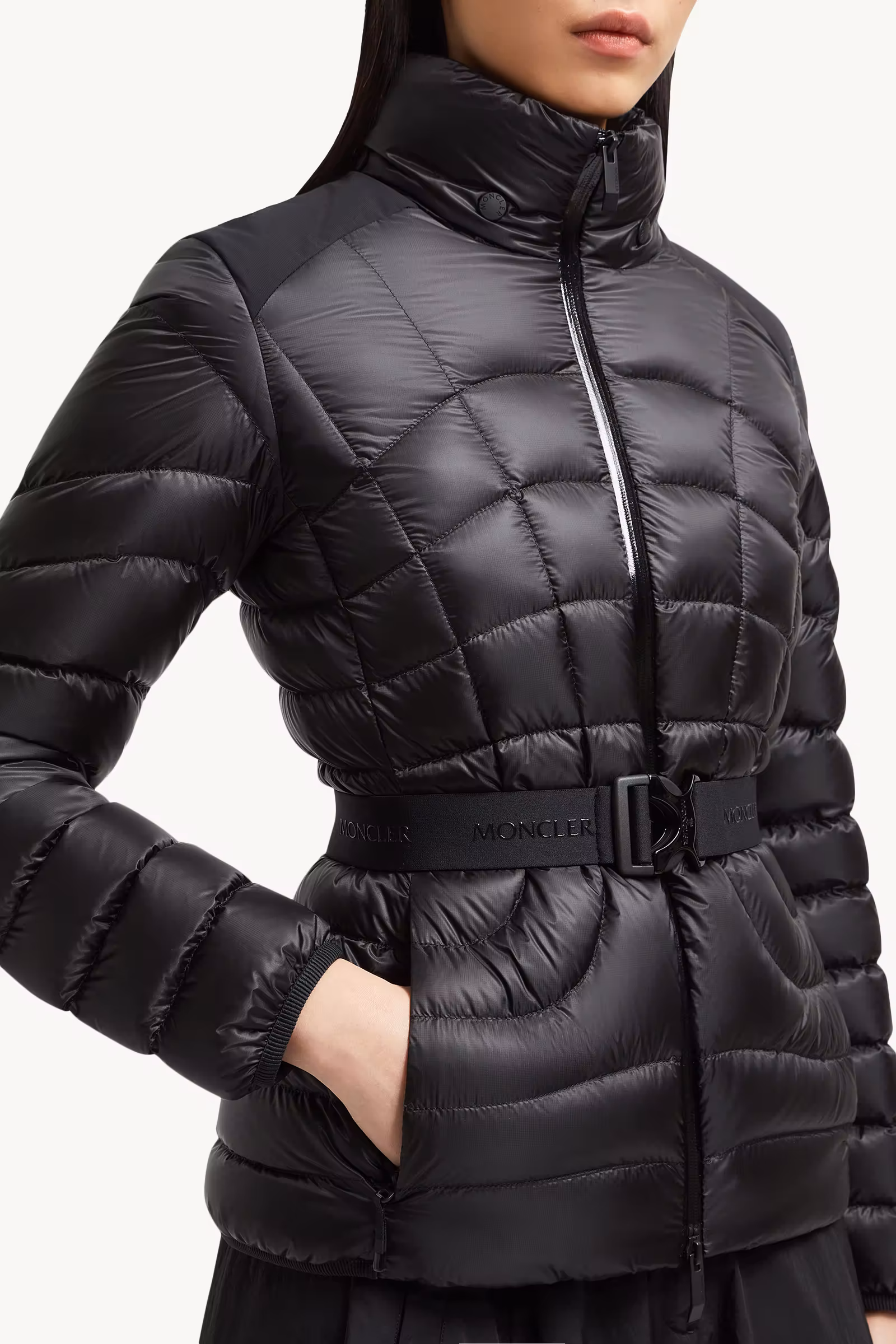 Gramont Hooded Geometric-Quilted Short Down Jacket