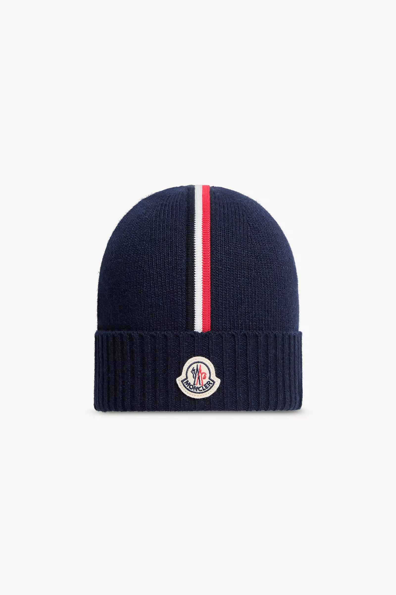 Tricolor-Trimmed Wool Beanie