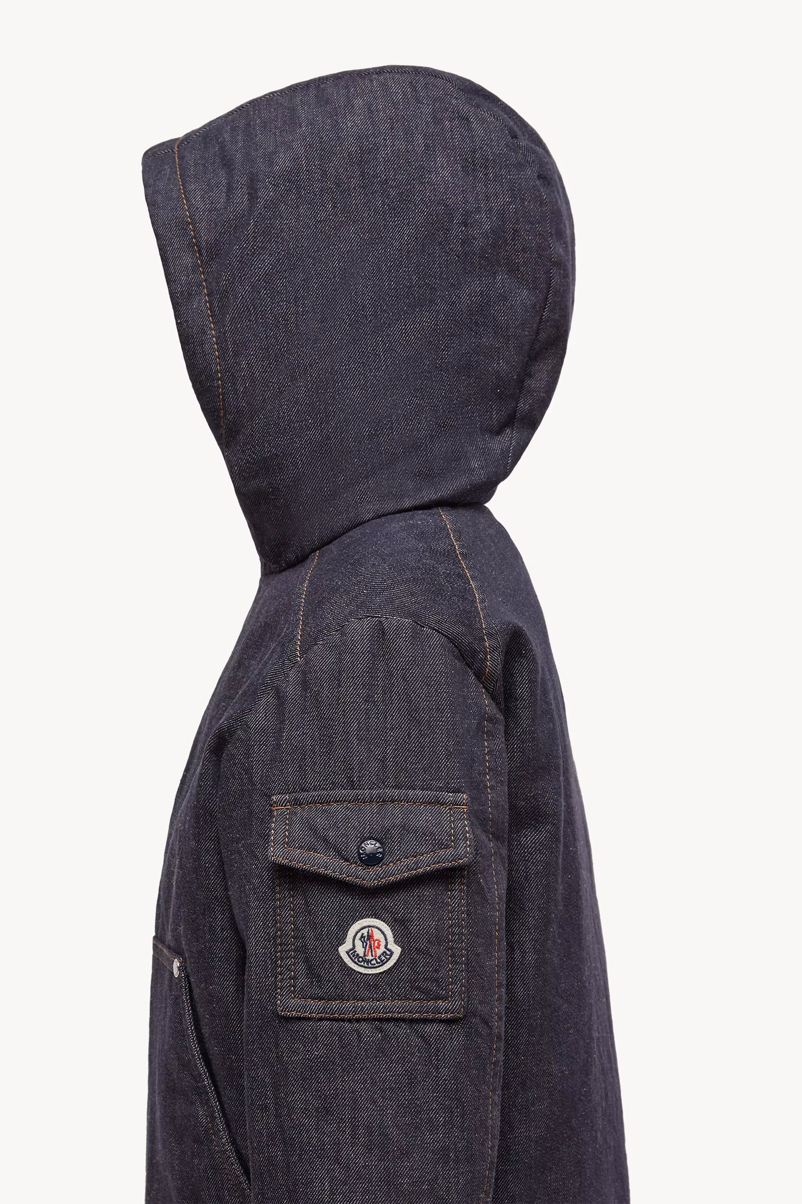 Nicolau Denim Hooded Down Jacket