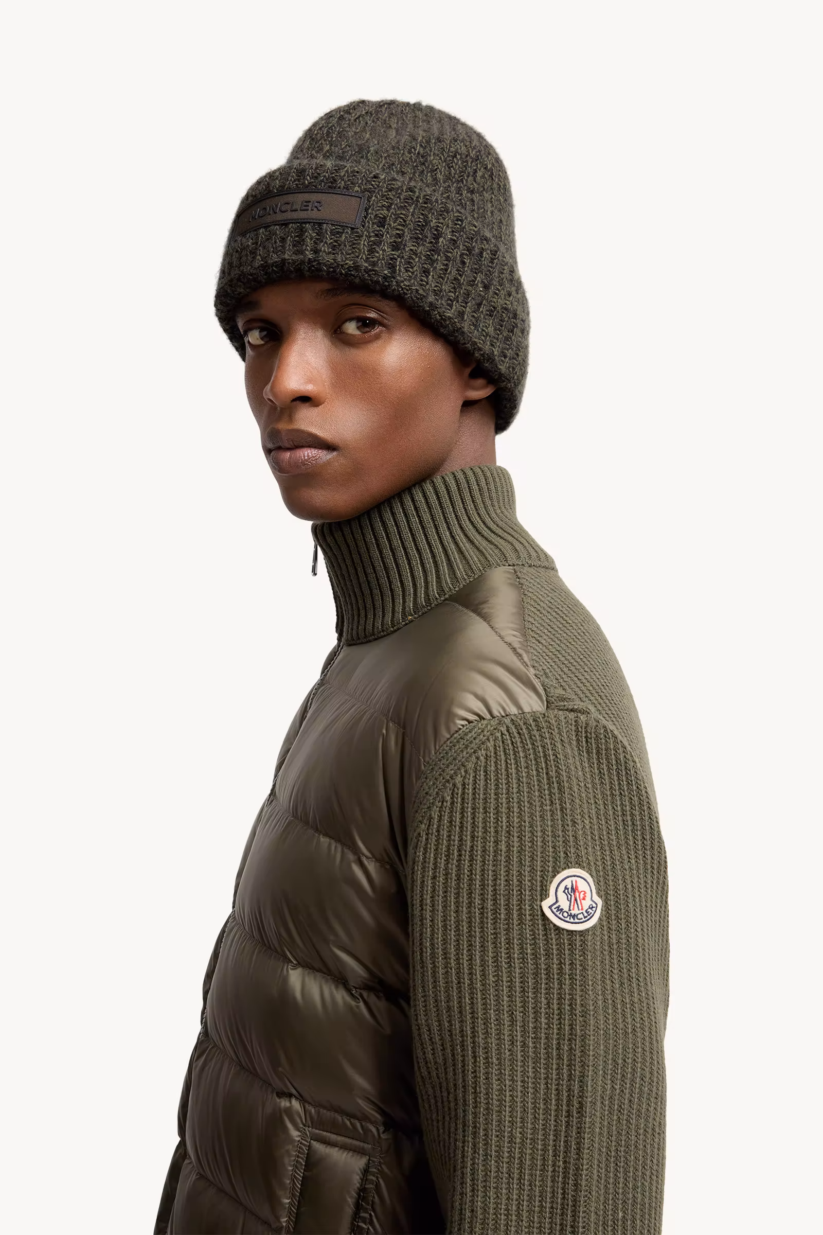 Padded Wool & Cashmere Zip-Up Cardigan