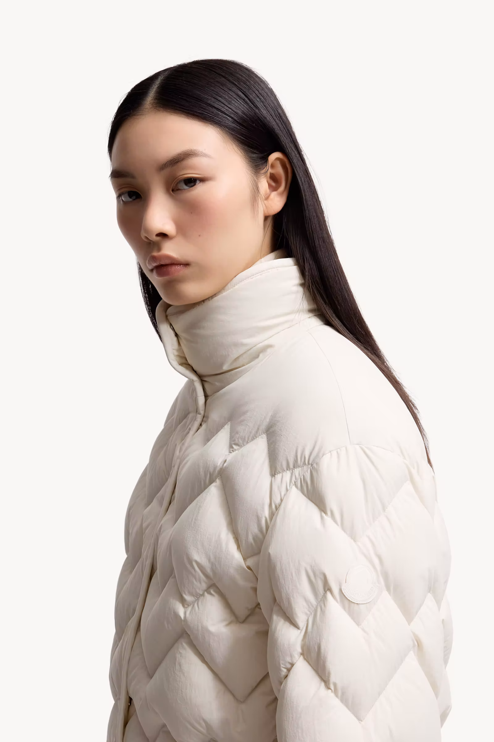 Senevee Heart-Quilted Short Down Jacket