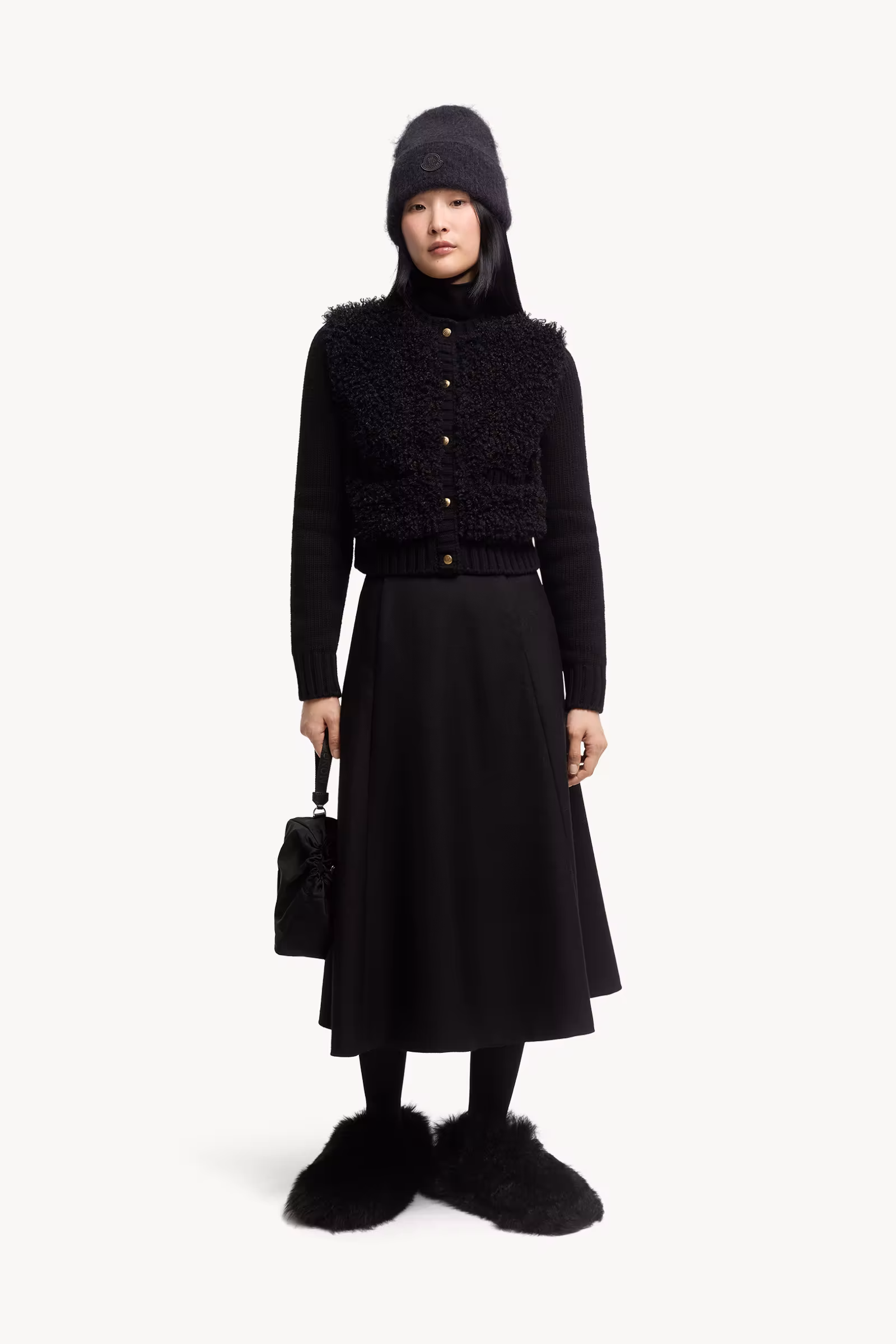Padded Wool & Teddy Cardigan