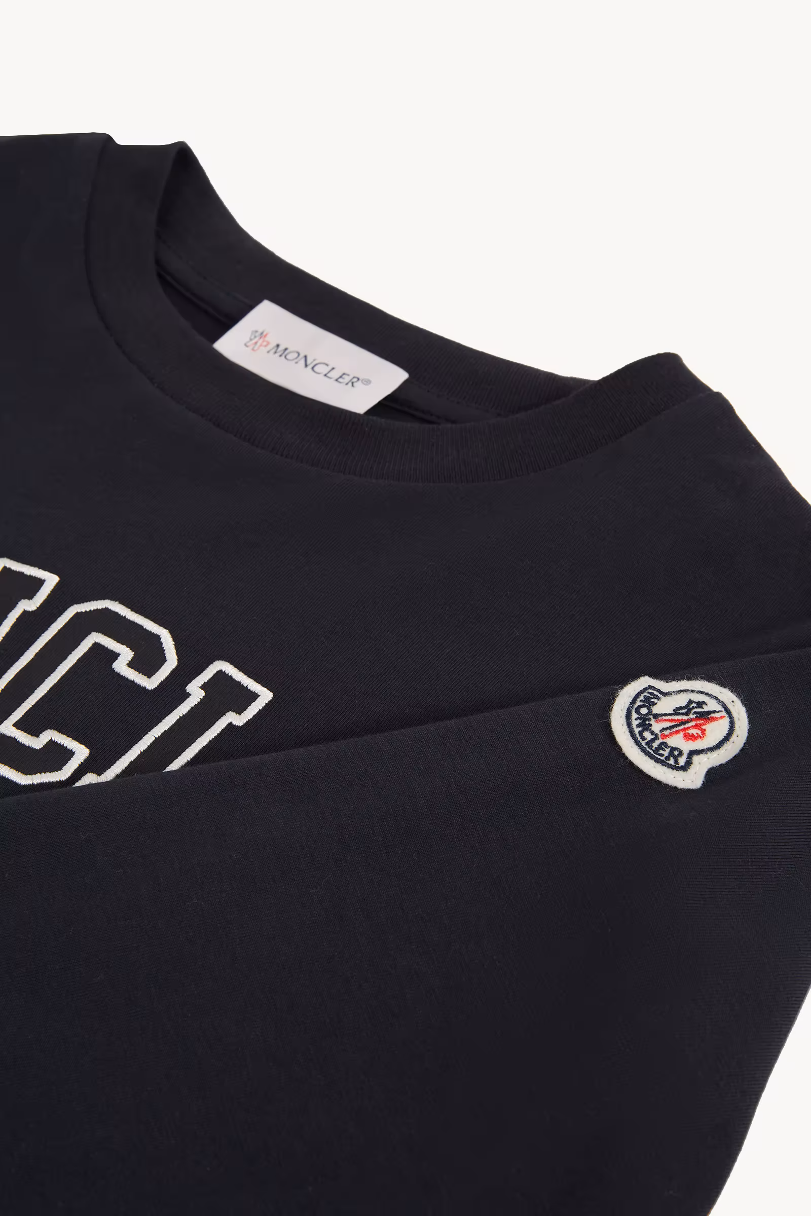 Embroidered Logo Long Sleeve Cotton T-Shirt