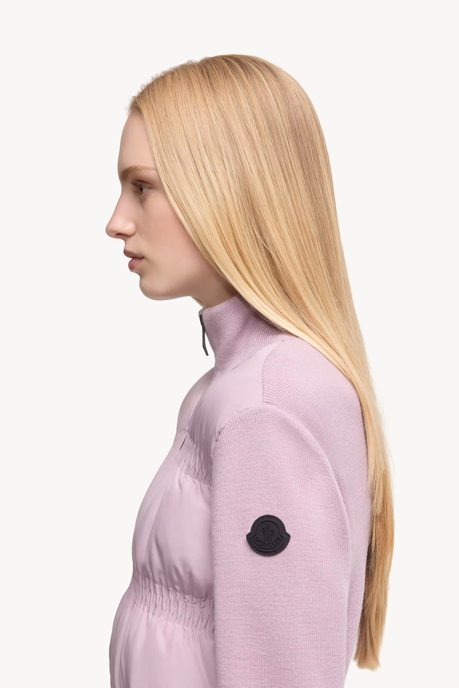 Padded Wool Zip-Up Cardigan