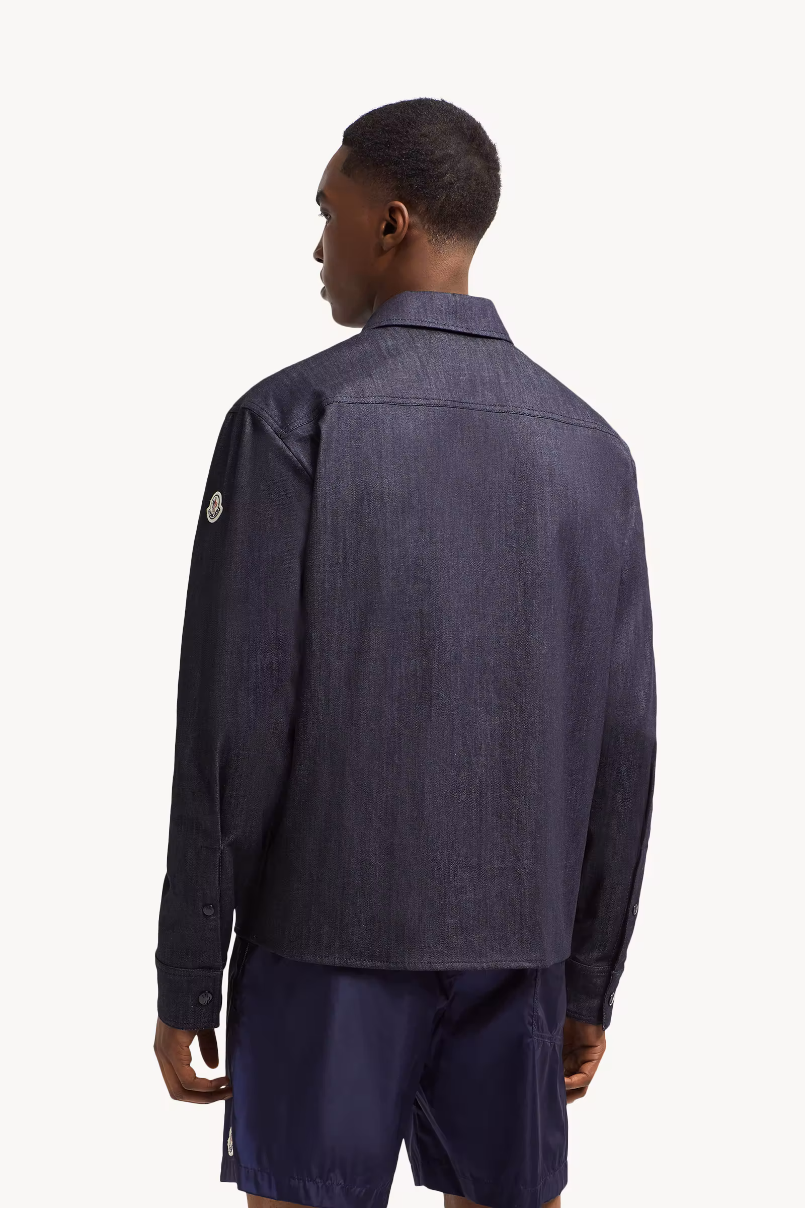 Denim Long Sleeve Zip-Up Shirt