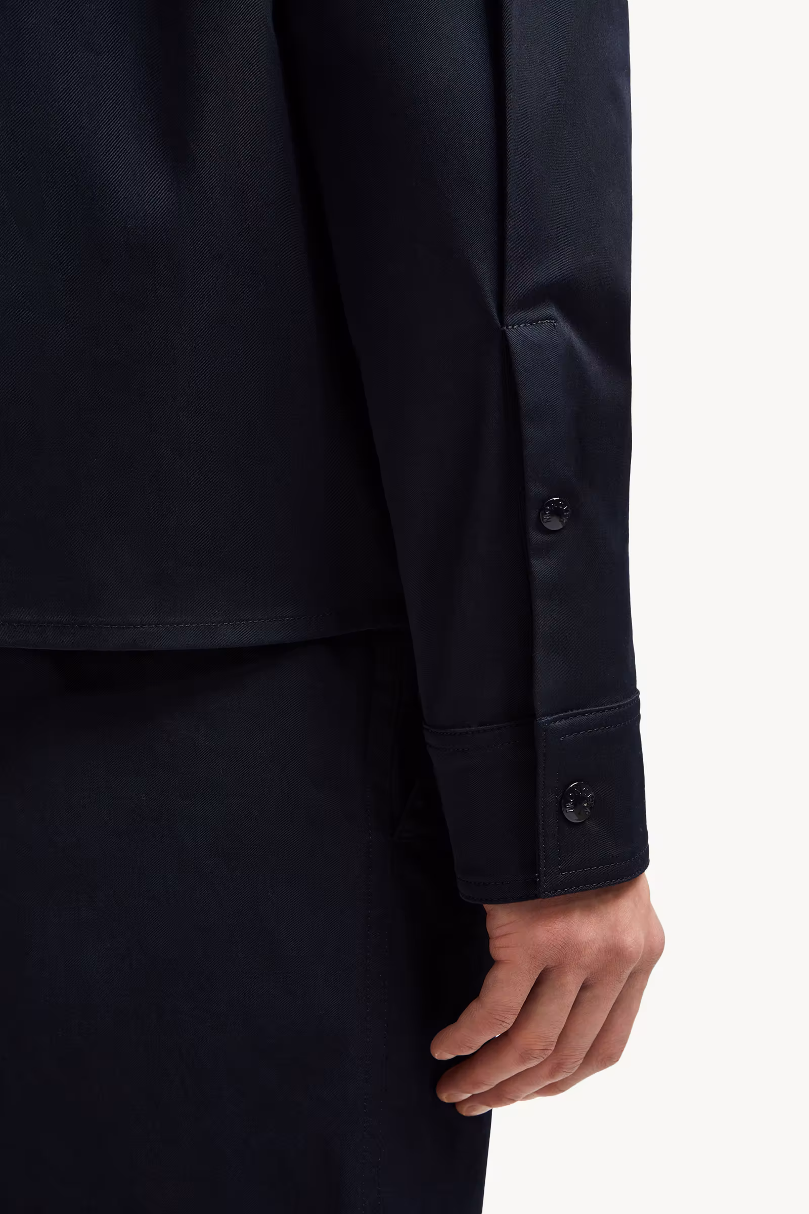 Cotton Gabardine Zip-Up Shirt Jacket