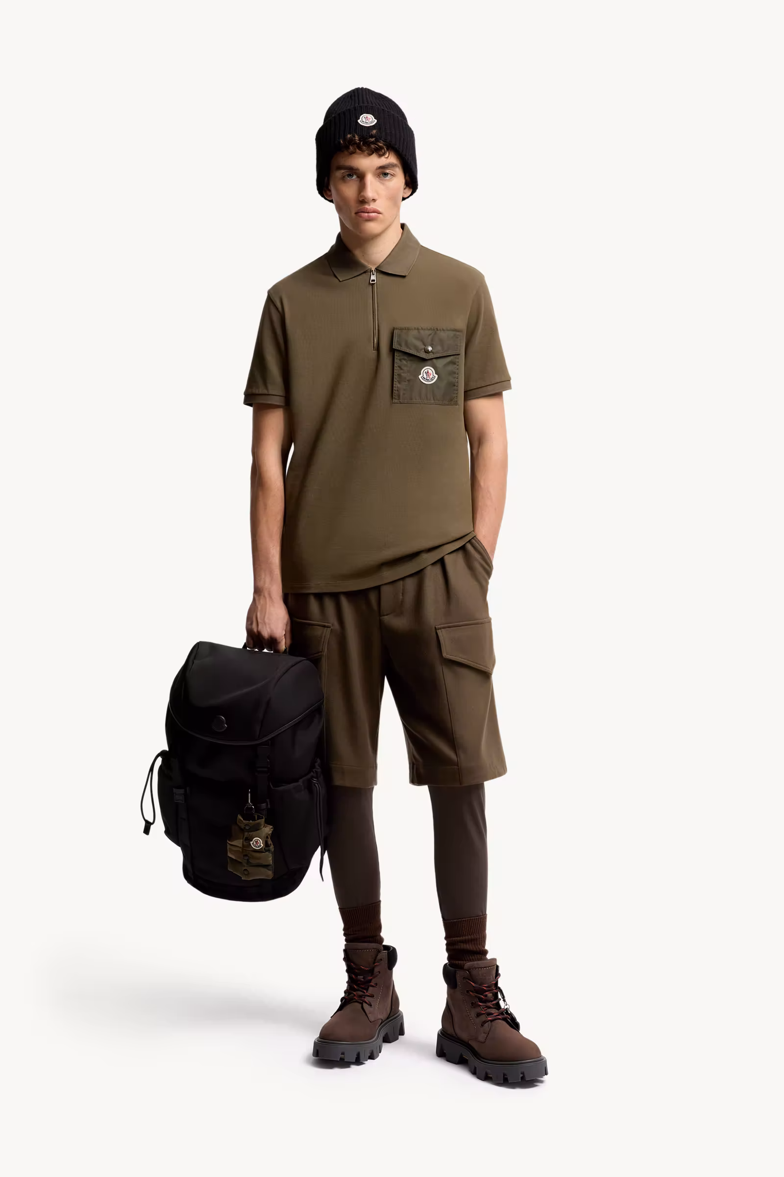 Cotton Piquet Polo Shirt with Pocket