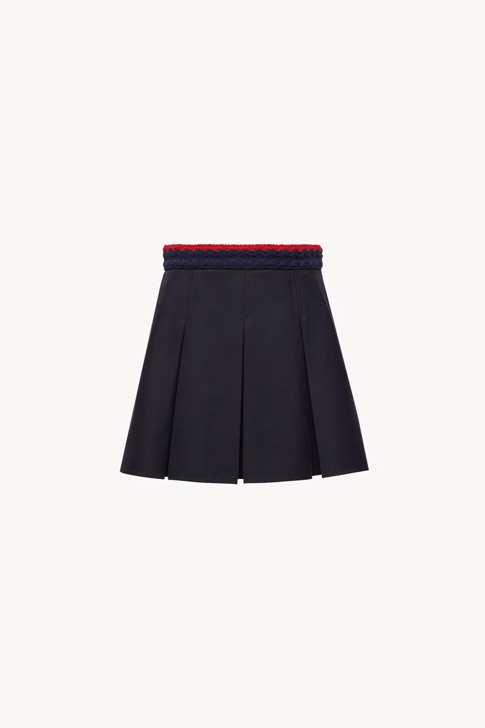 Cotton Gabardine Pleated Mini Skirt