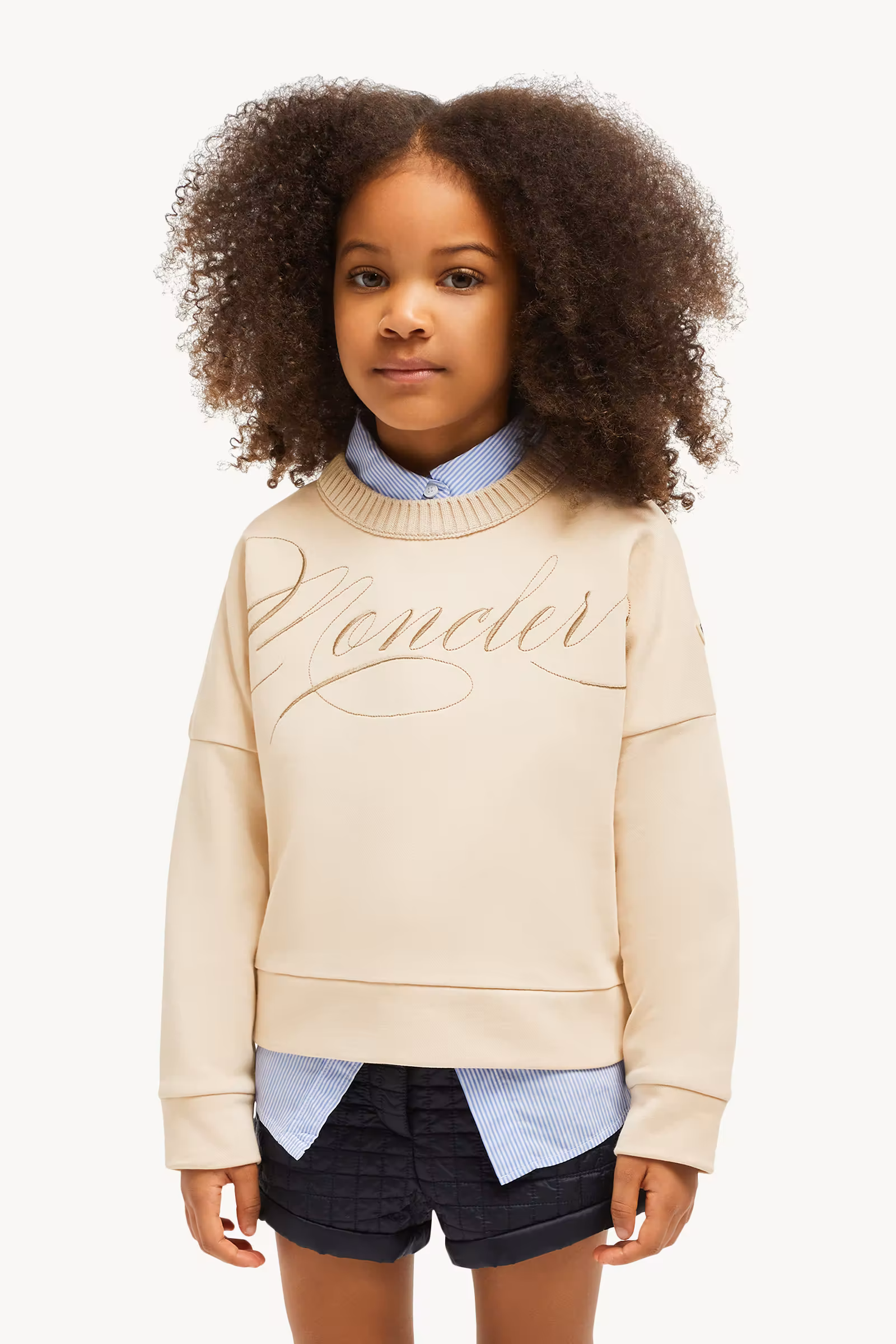 Embroidered Cursive Logo Cotton Sweatshirt