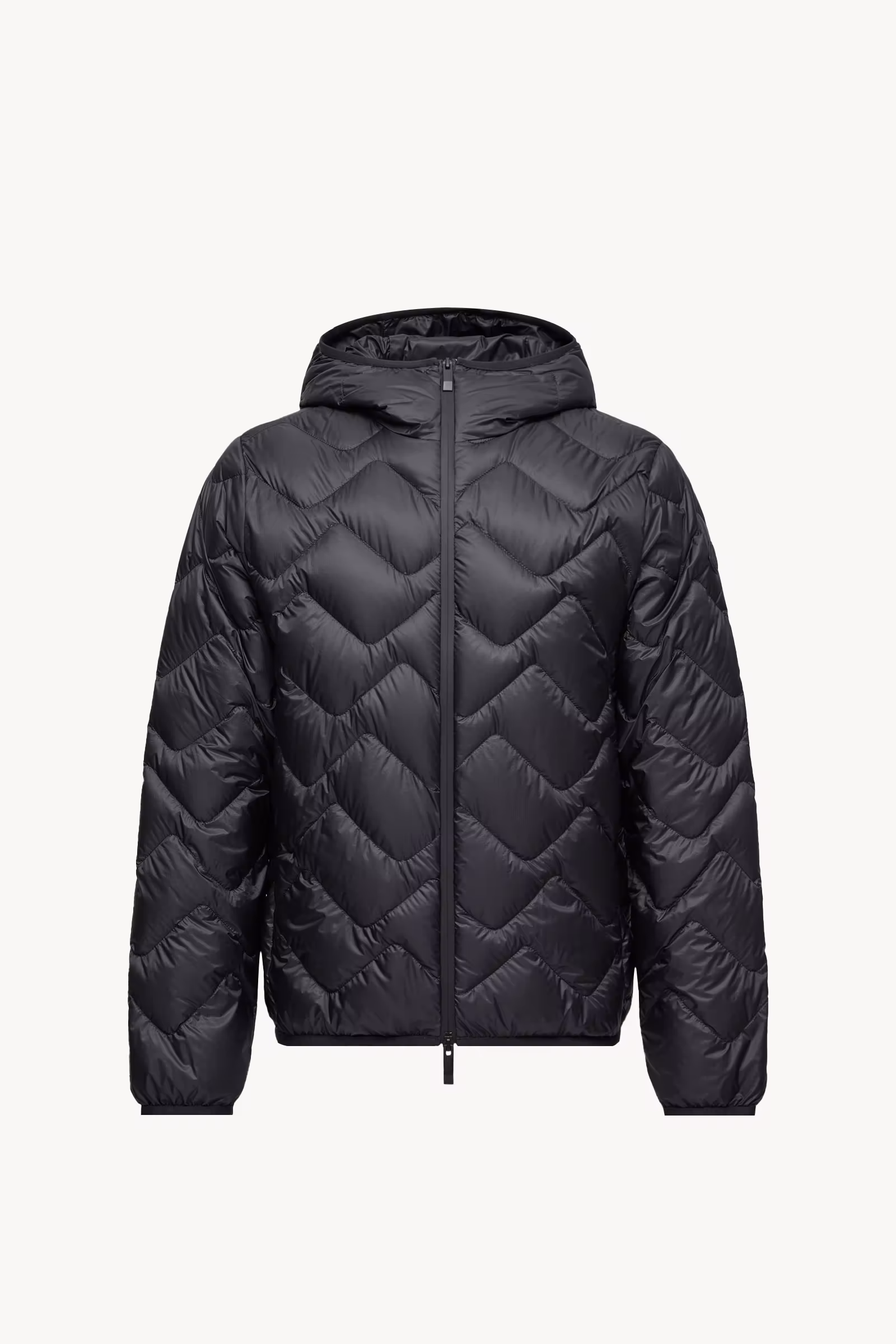 Bimont Hooded Wave-Quilted Short Down Jacket