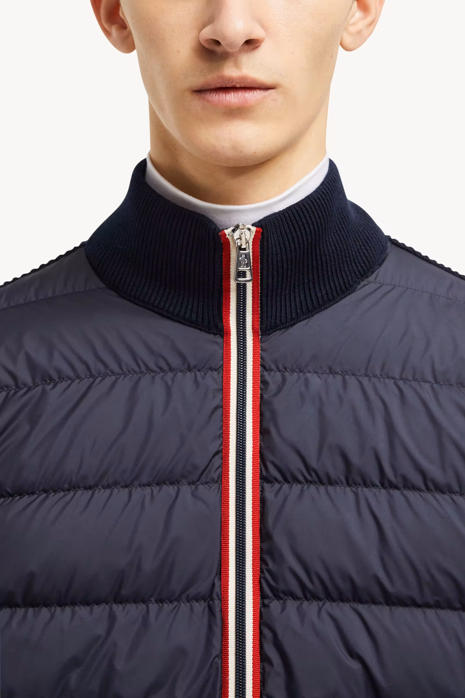 Padded Cotton Zip-Up Cardigan