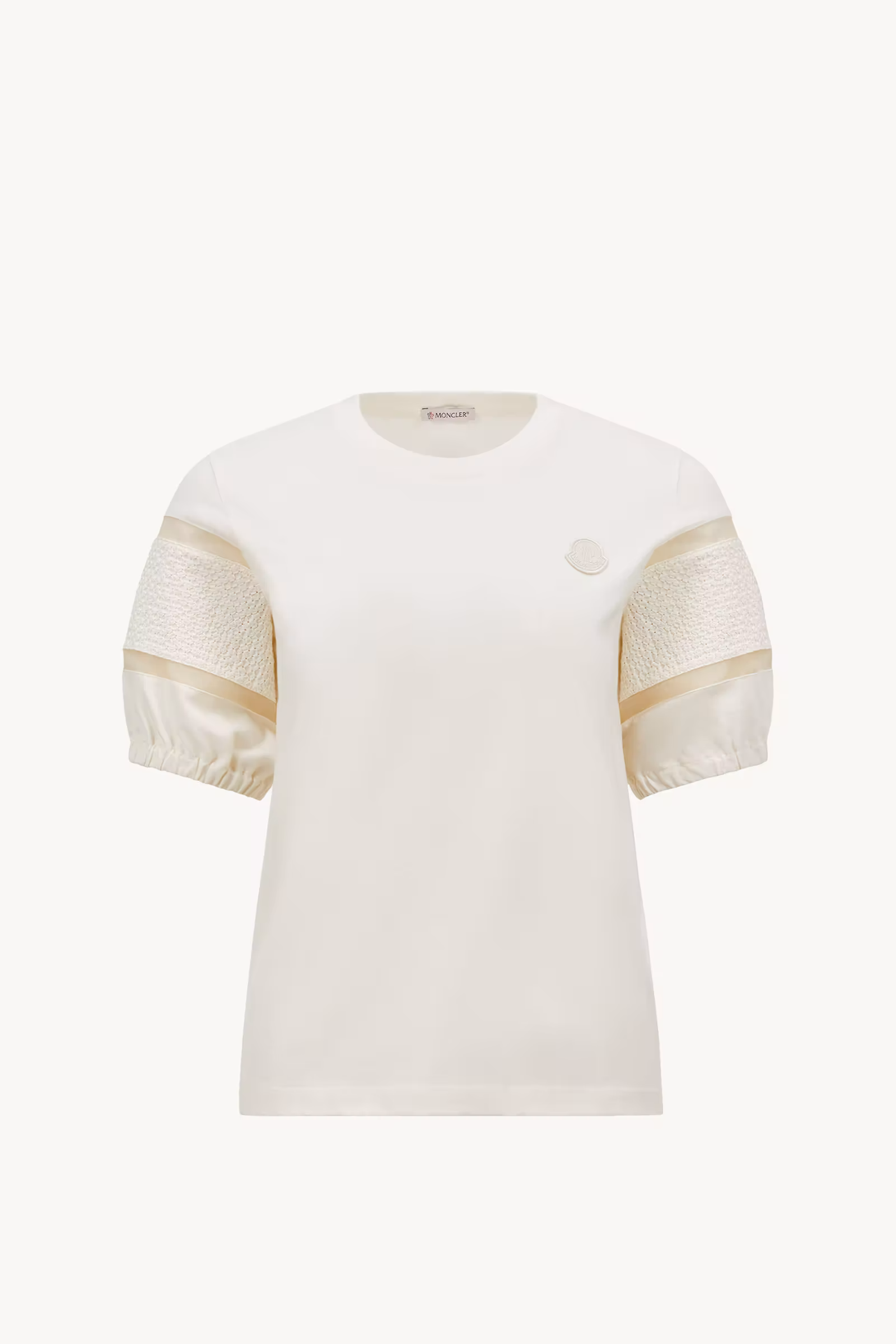 Silk Trim Cotton T-Shirt