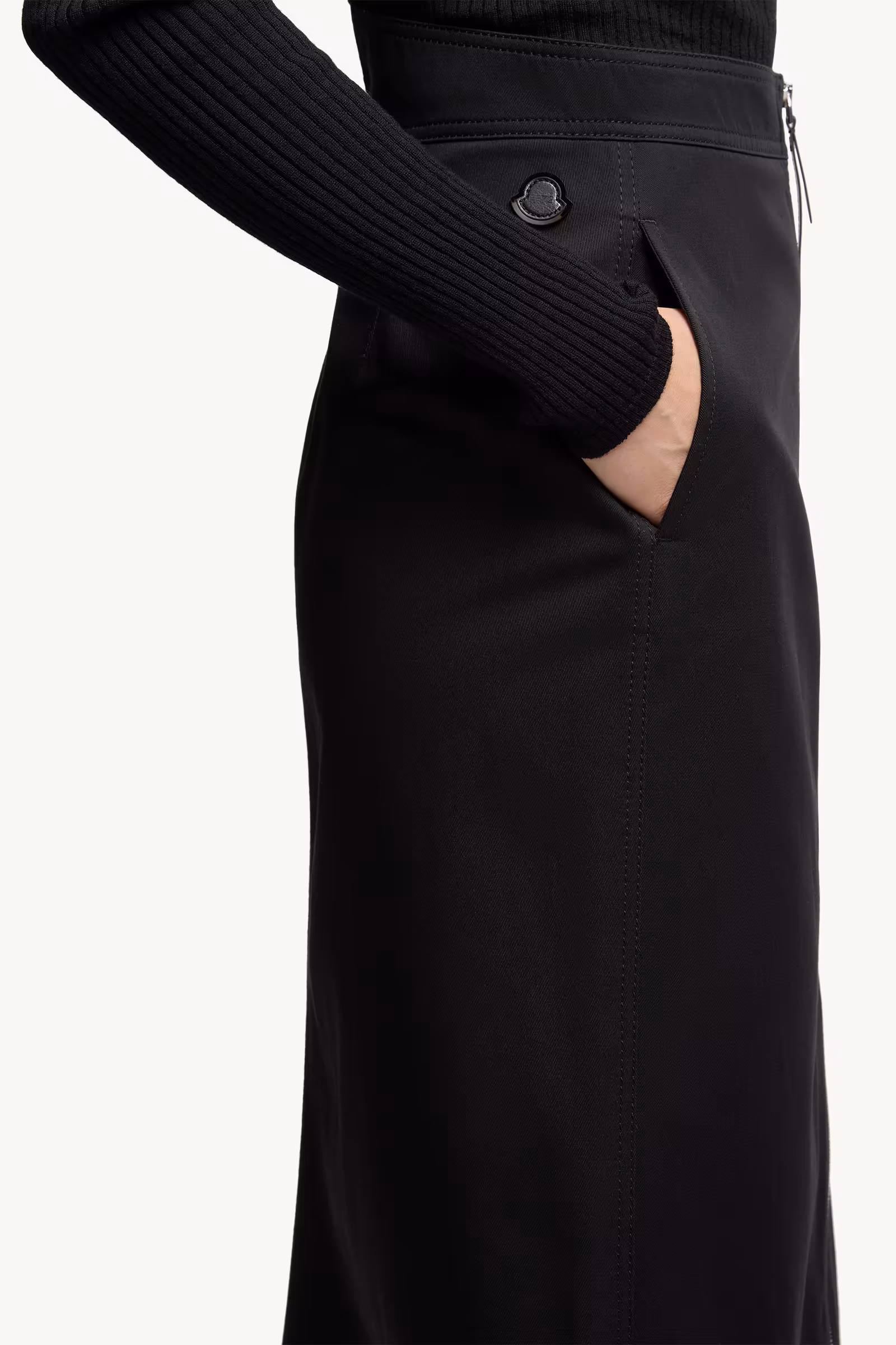 Moncler x EE72 by Edward Enninful Cotton Gabardine Midi Skirt