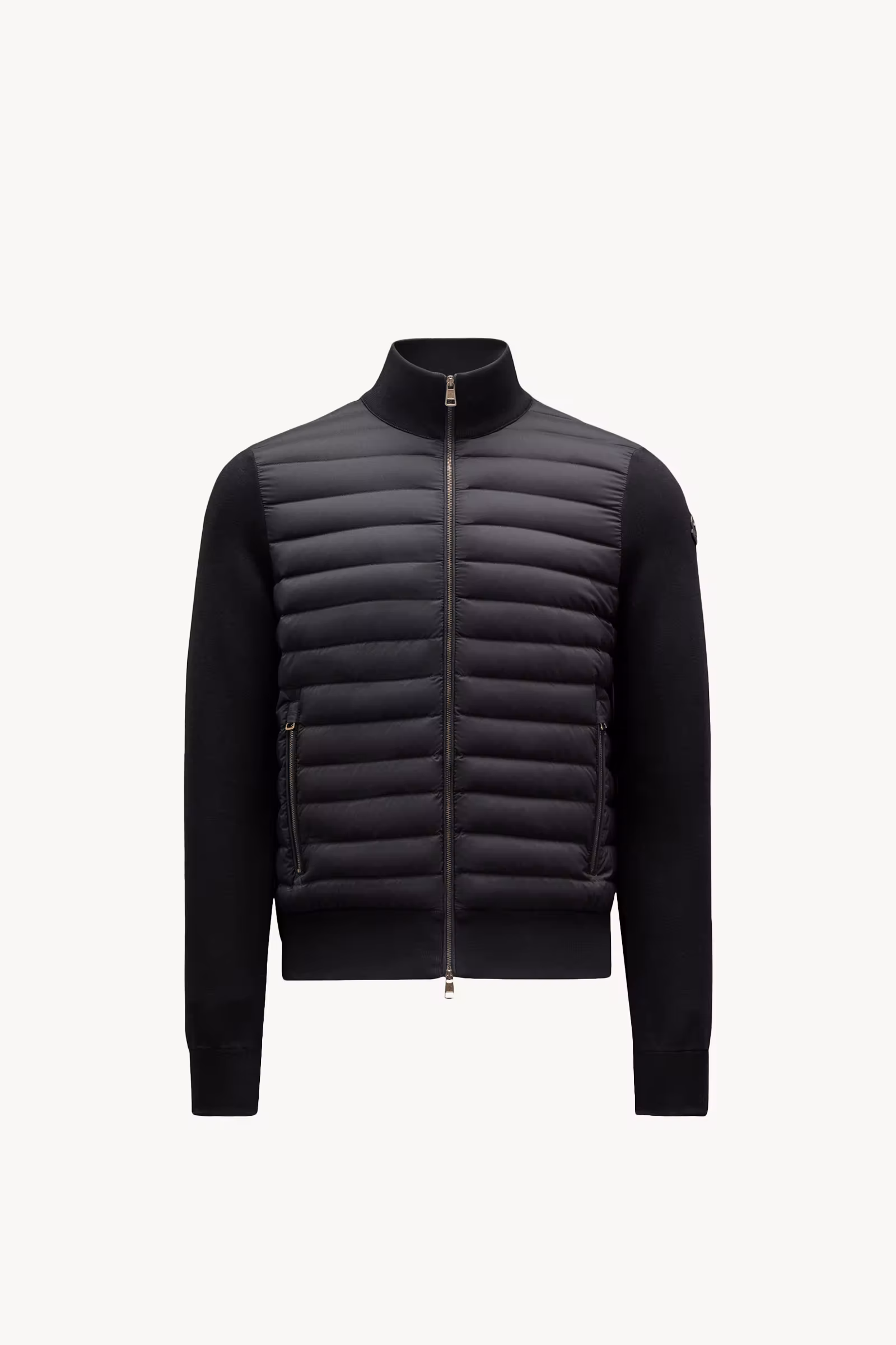 Padded Crêpe Cotton Zip-Up Cardigan