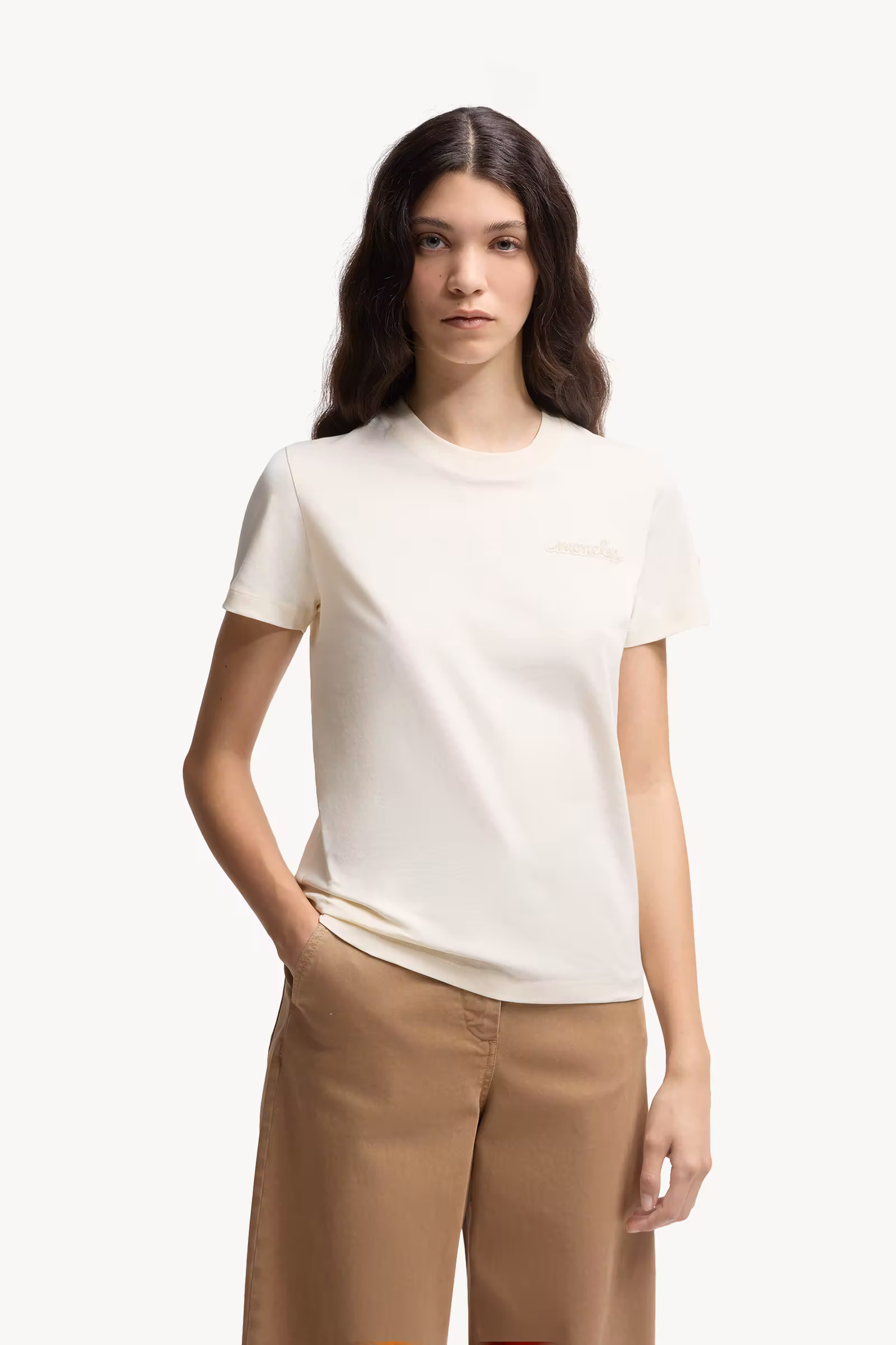 Beaded Logo Cotton T-Shirt