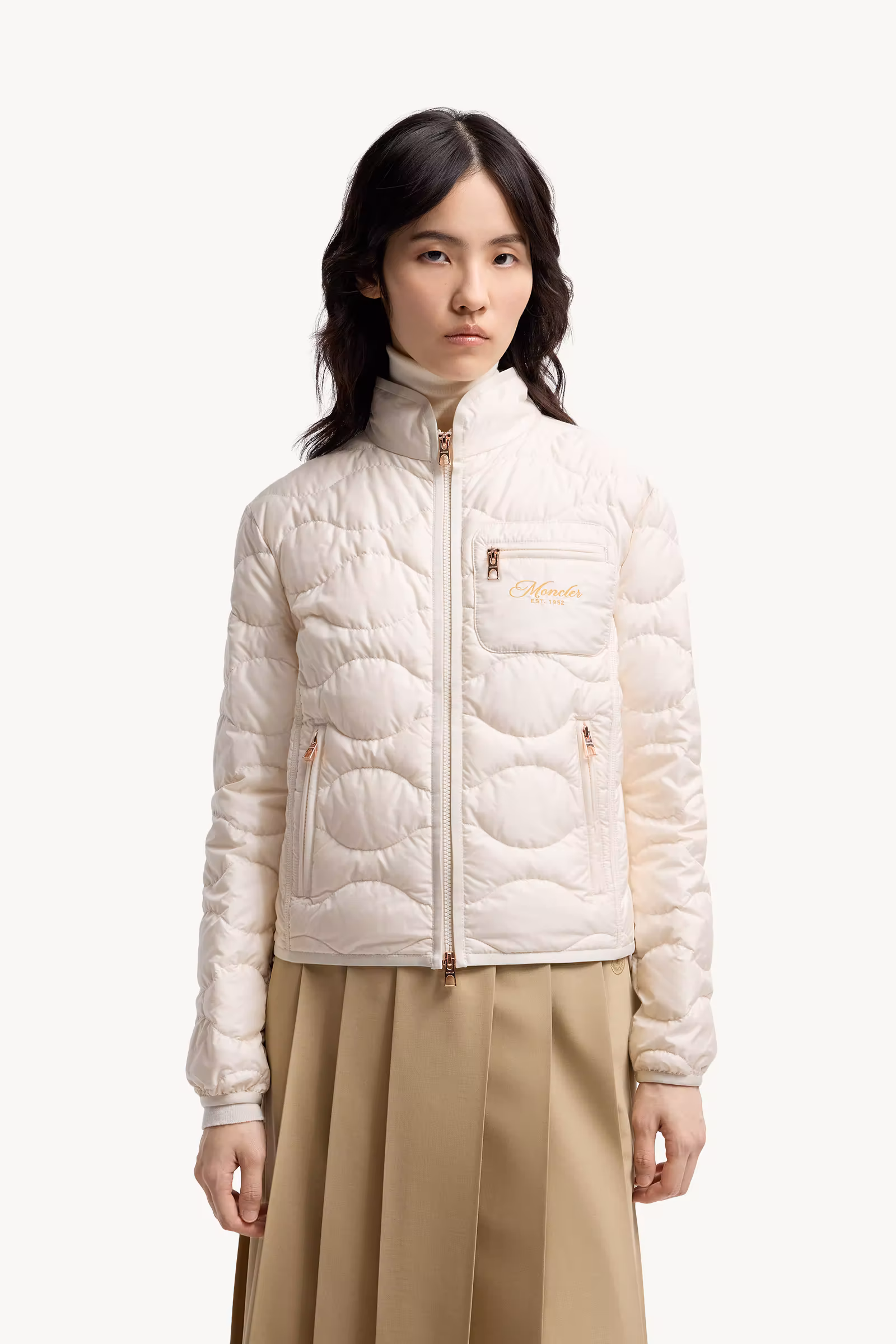 Tegea Wave-Quilted Short Down Jacket
